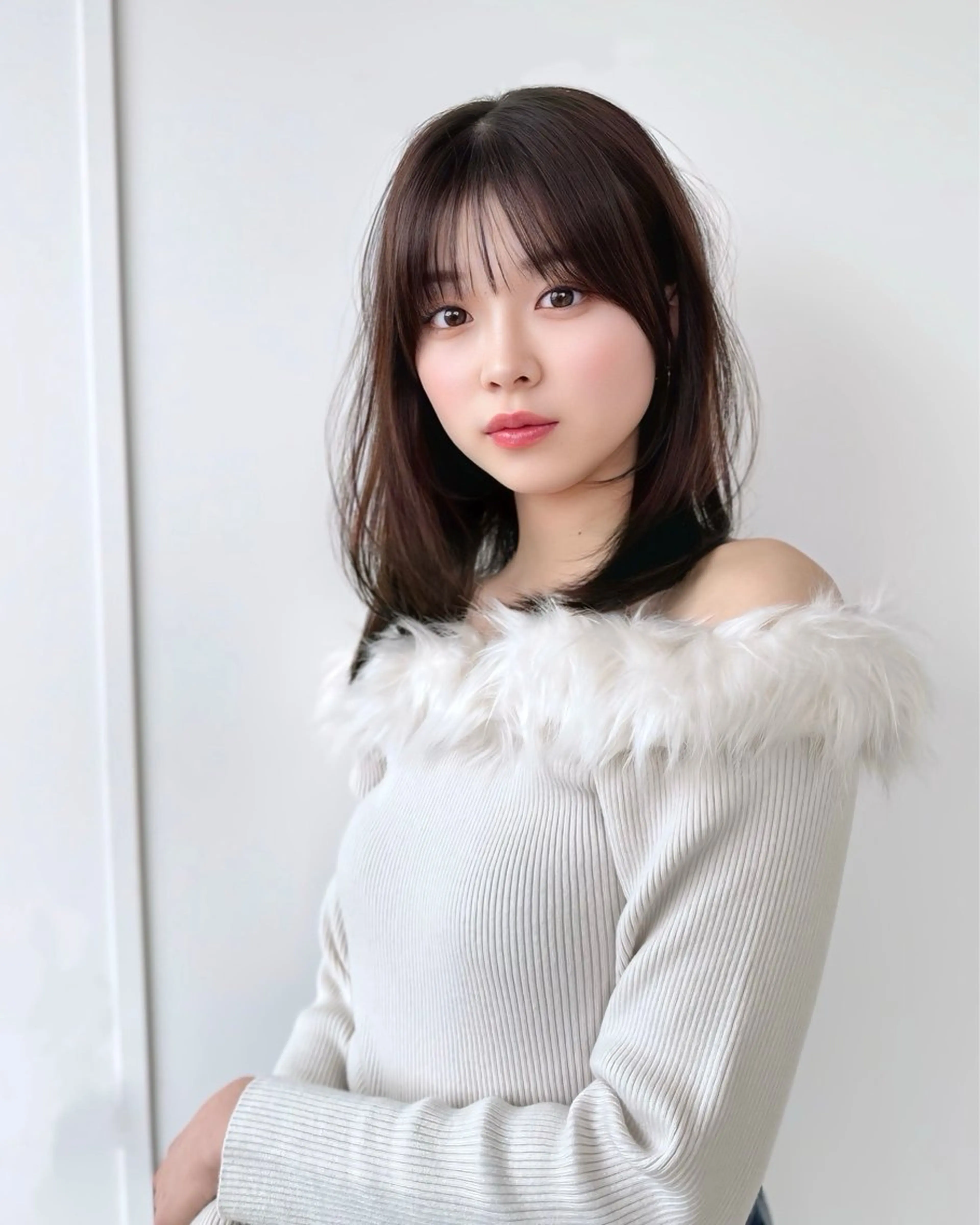 ミディアム けんけん cachecacheのヘアスタイル