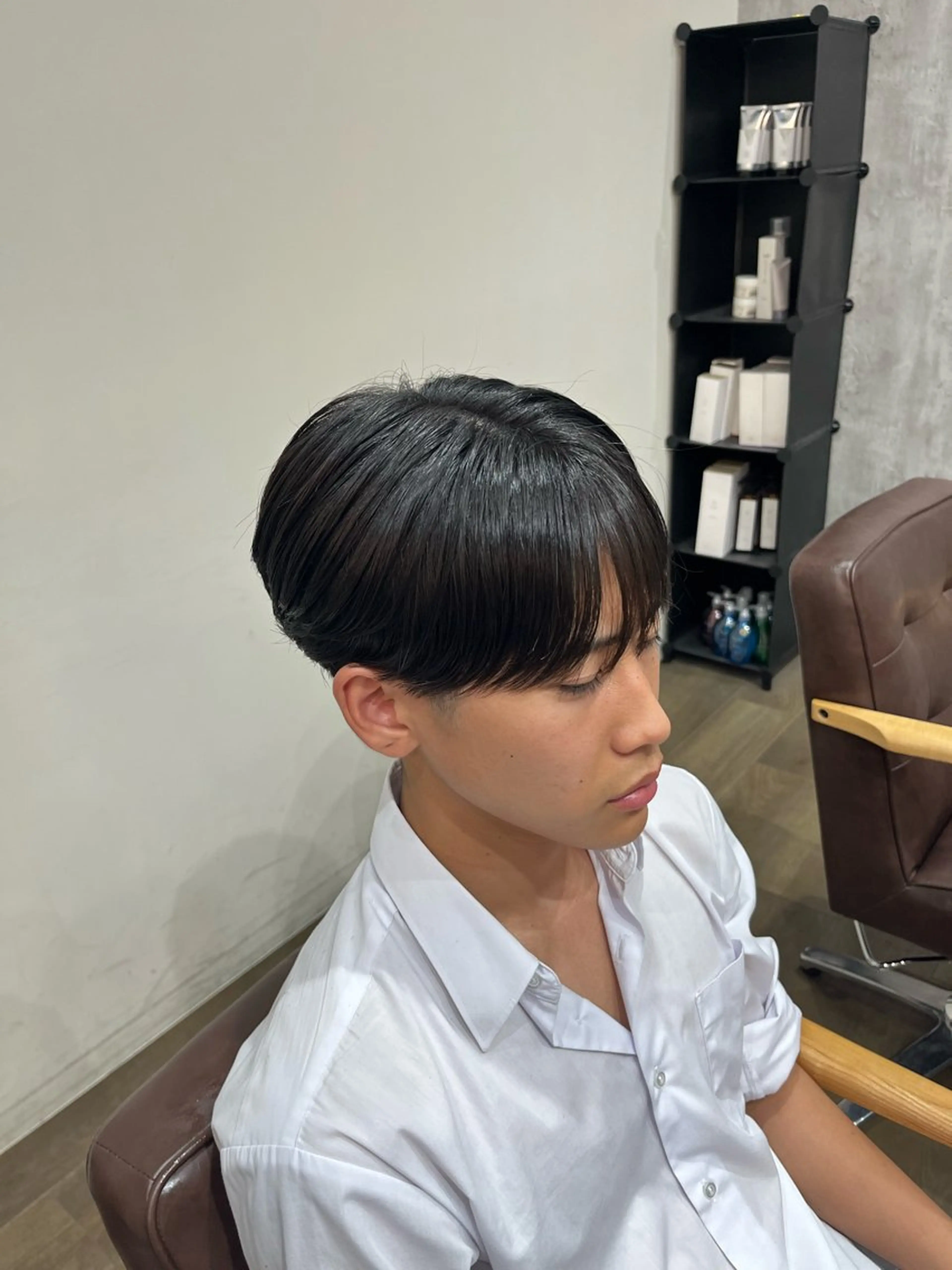 ショート パーマ メンズ マッシュ シースルーマッシュ 縮毛矯正 カット 縮毛矯正 韓国メンズヘア/ 毛流れヘア　須田龍世のヘアスタイル