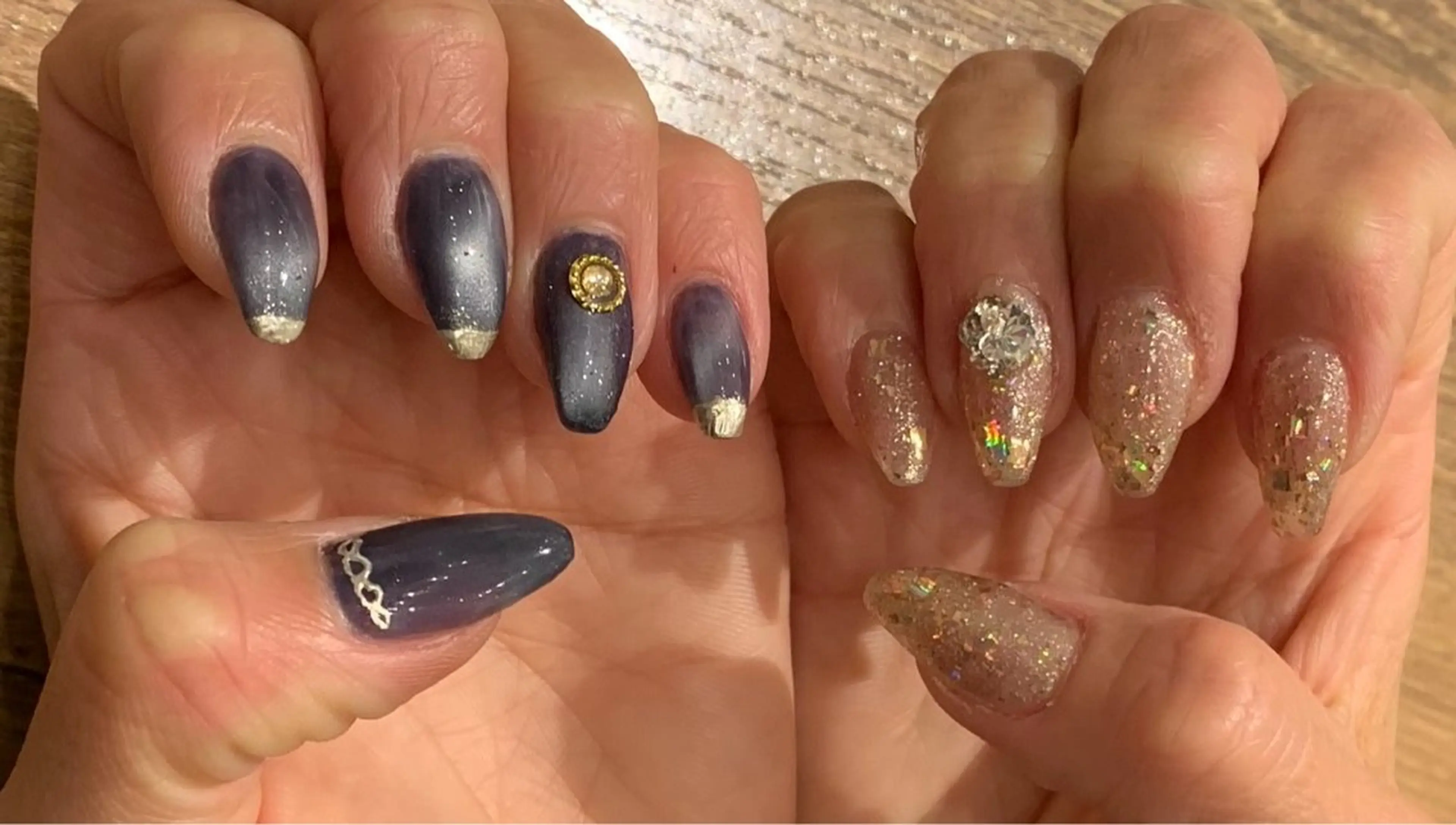 ネイル ラメ(グリッター) マグネットネイル ミラーネイル ハンドネイル Nail ecxia ／Reikaのネイルデザイン