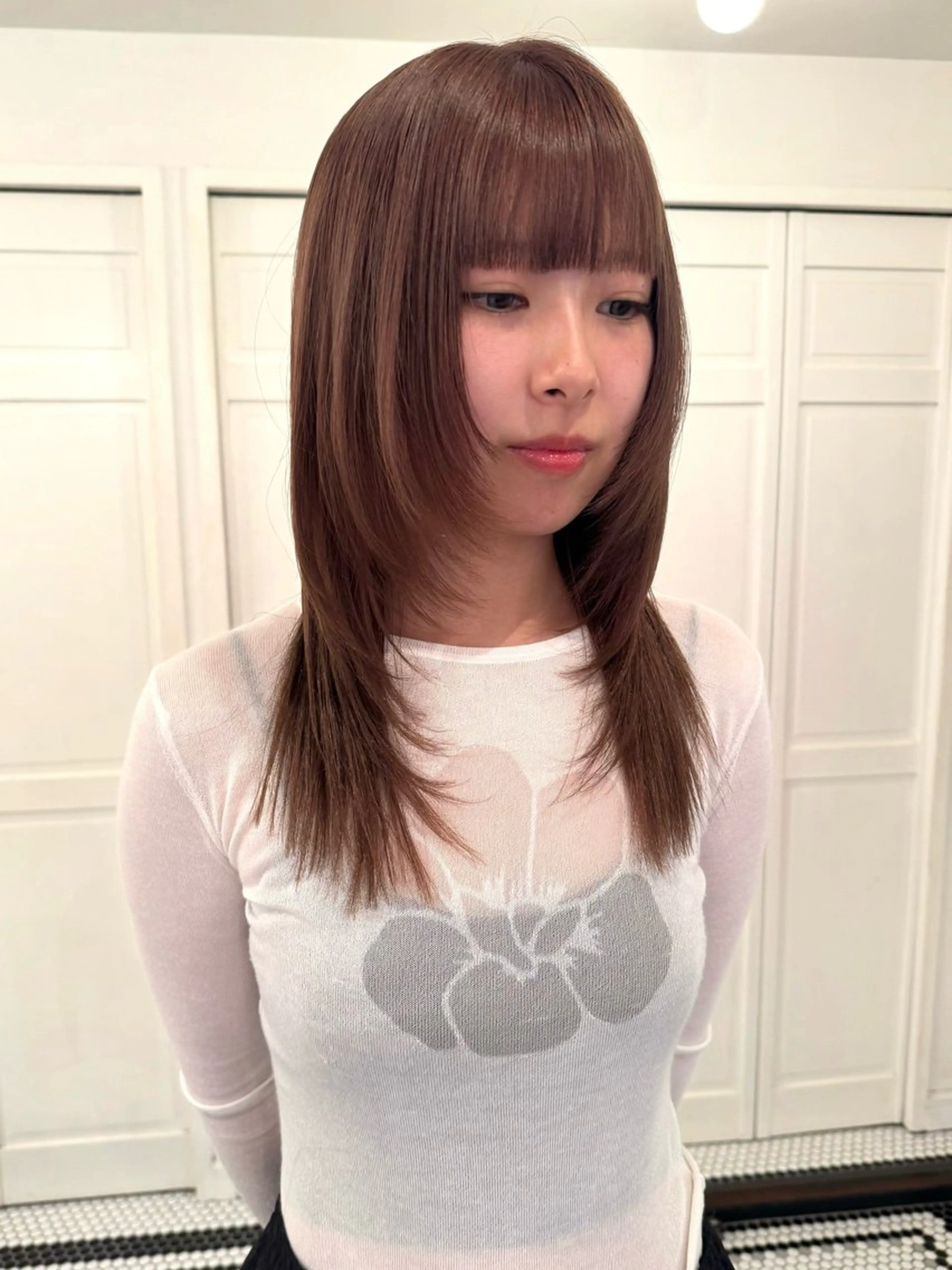 カラー ヘアカラー ブリーチカラー🎀 韓国風/寺門美優のヘアスタイル