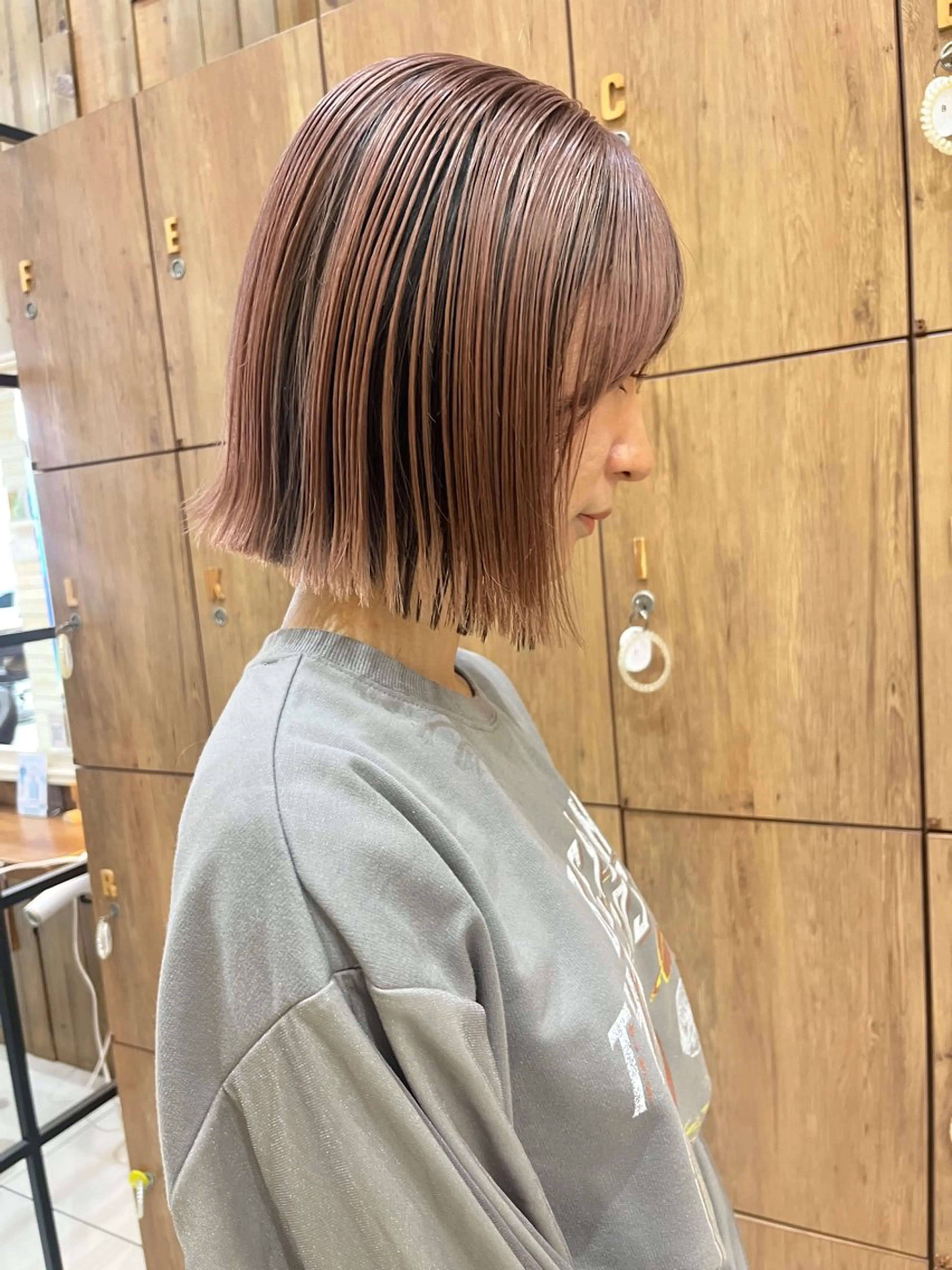 カラー ヘアカラー 黒田瀬奈/ボブ まろやかベージュのヘアスタイル