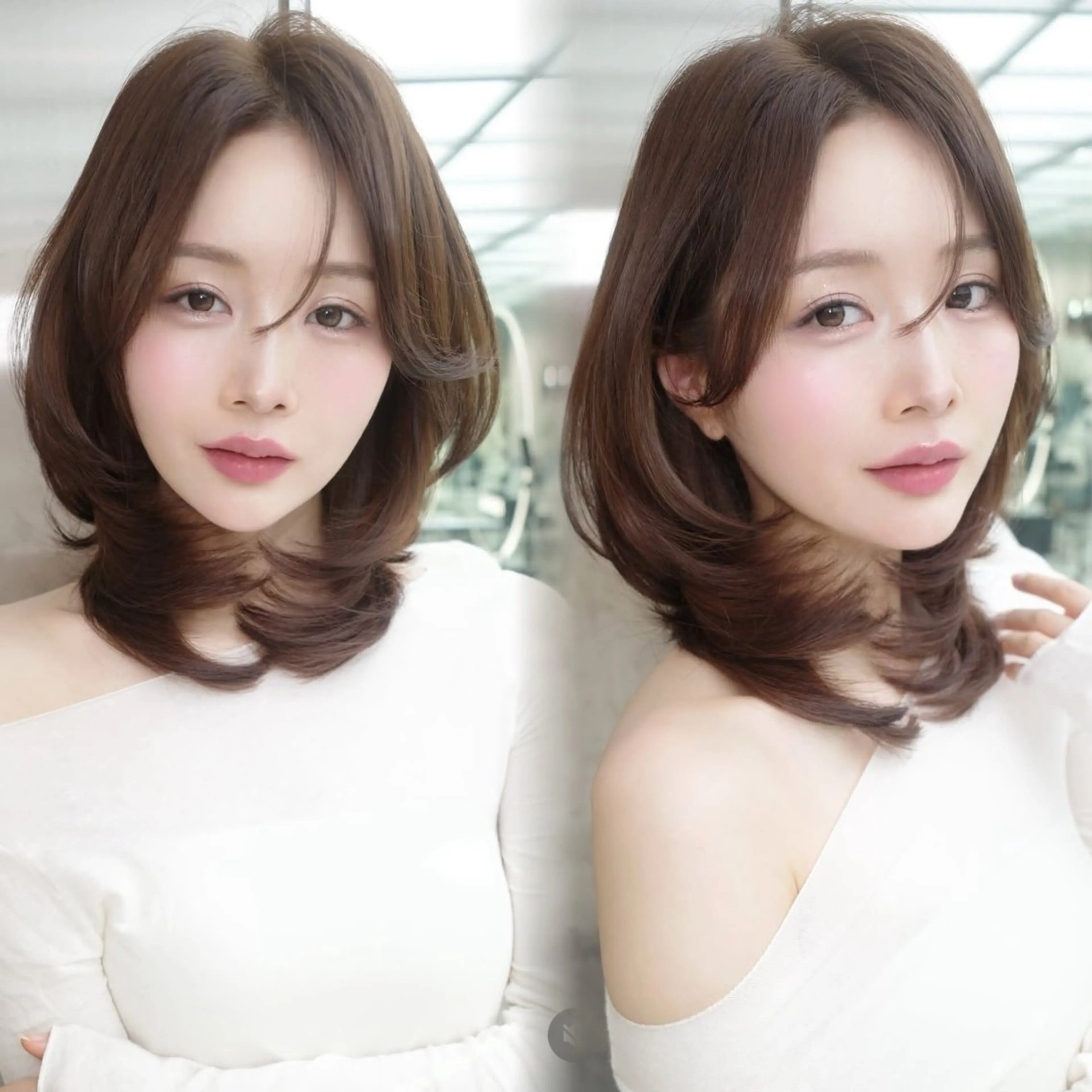 ミディアム 横坂 菜々子のヘアスタイル