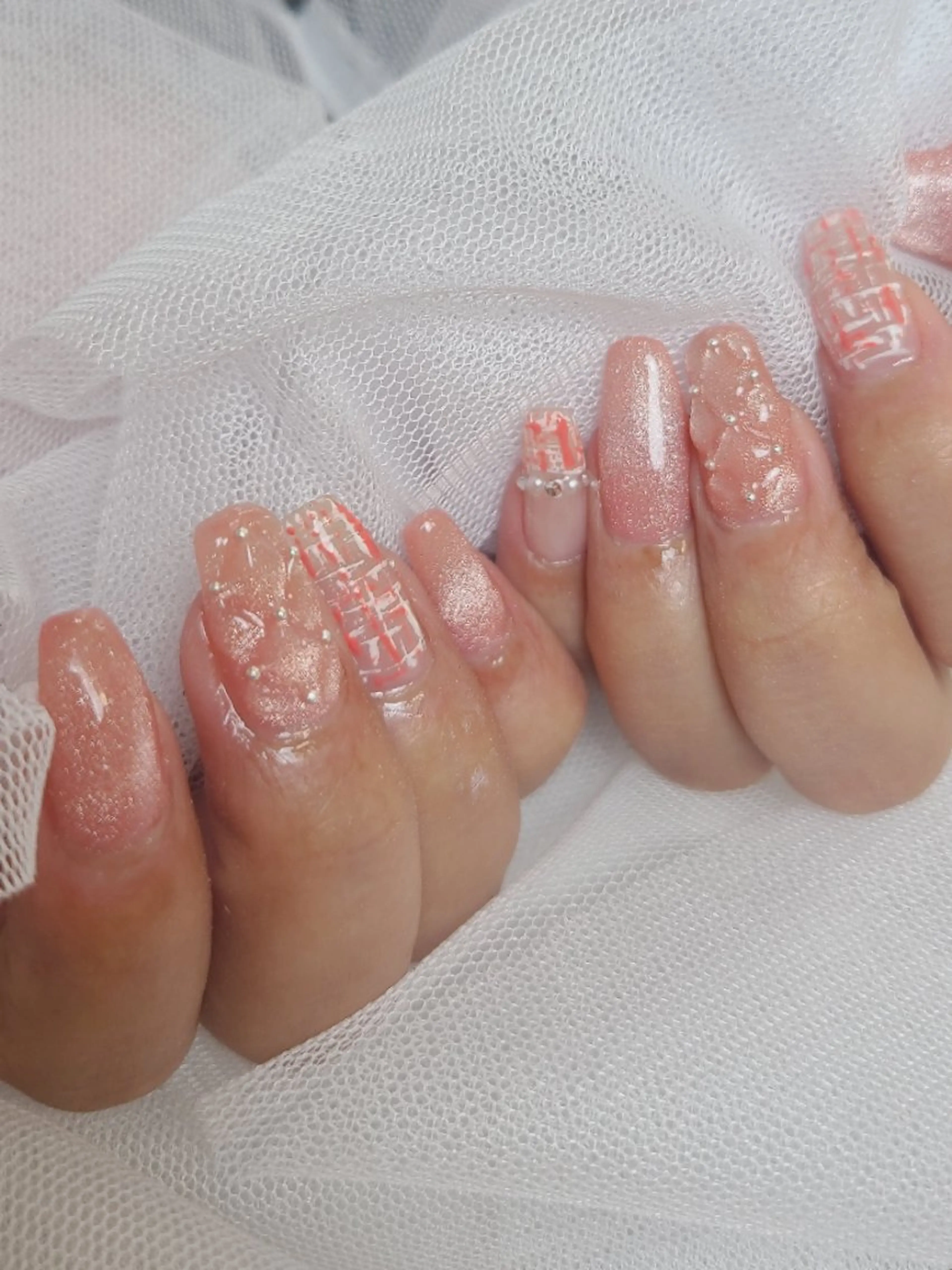 ネイル アートネイル ジェルネイル キラキラネイル 韓国ネイル マグネットネイル Nailroom3  古屋明美のネイルデザイン