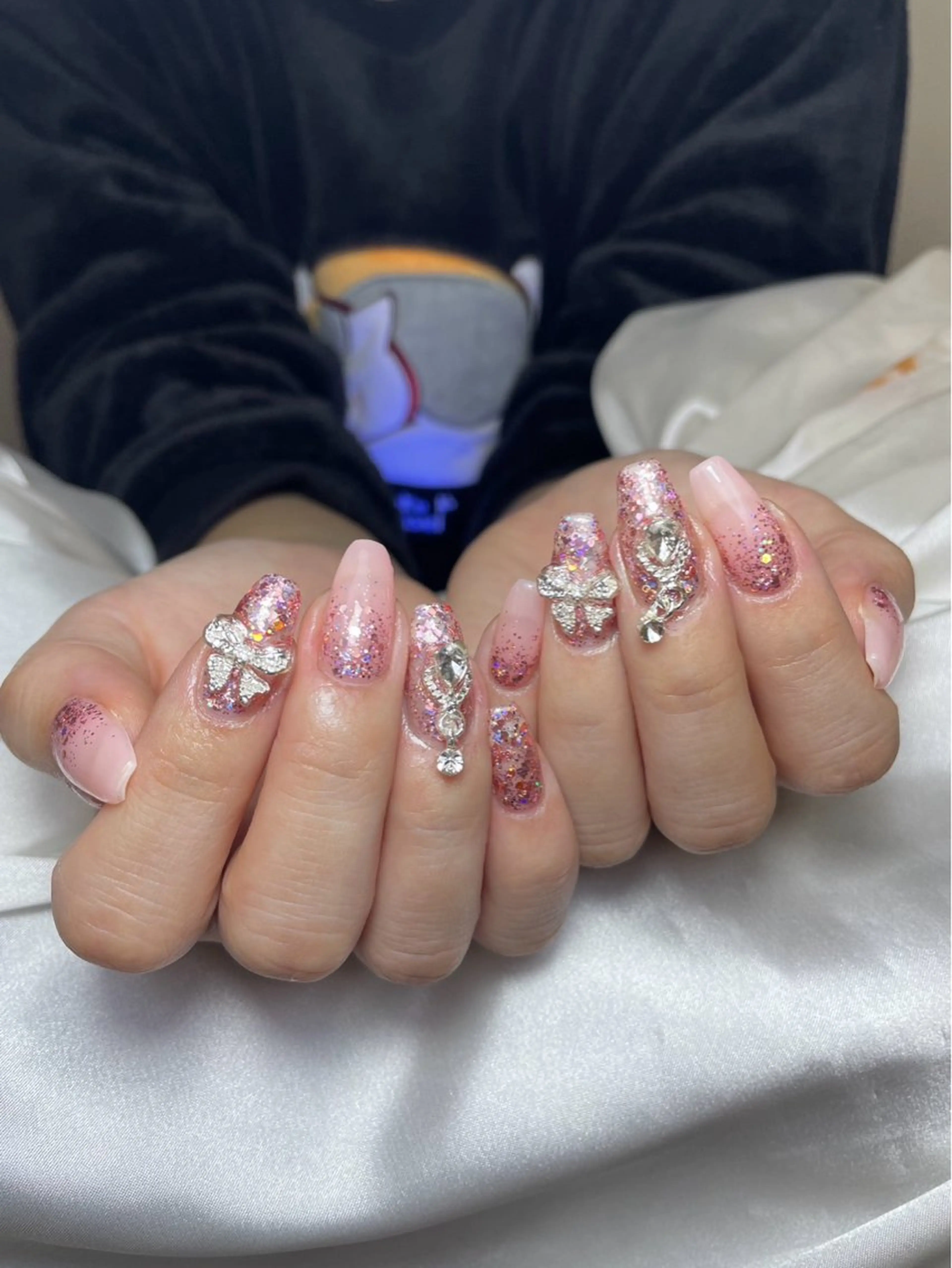 ネイル チークネイル 桜ネイル 長さ出し フットネイル ジェルネイル ハンドネイル XIINH NAIL SALONのネイルデザイン