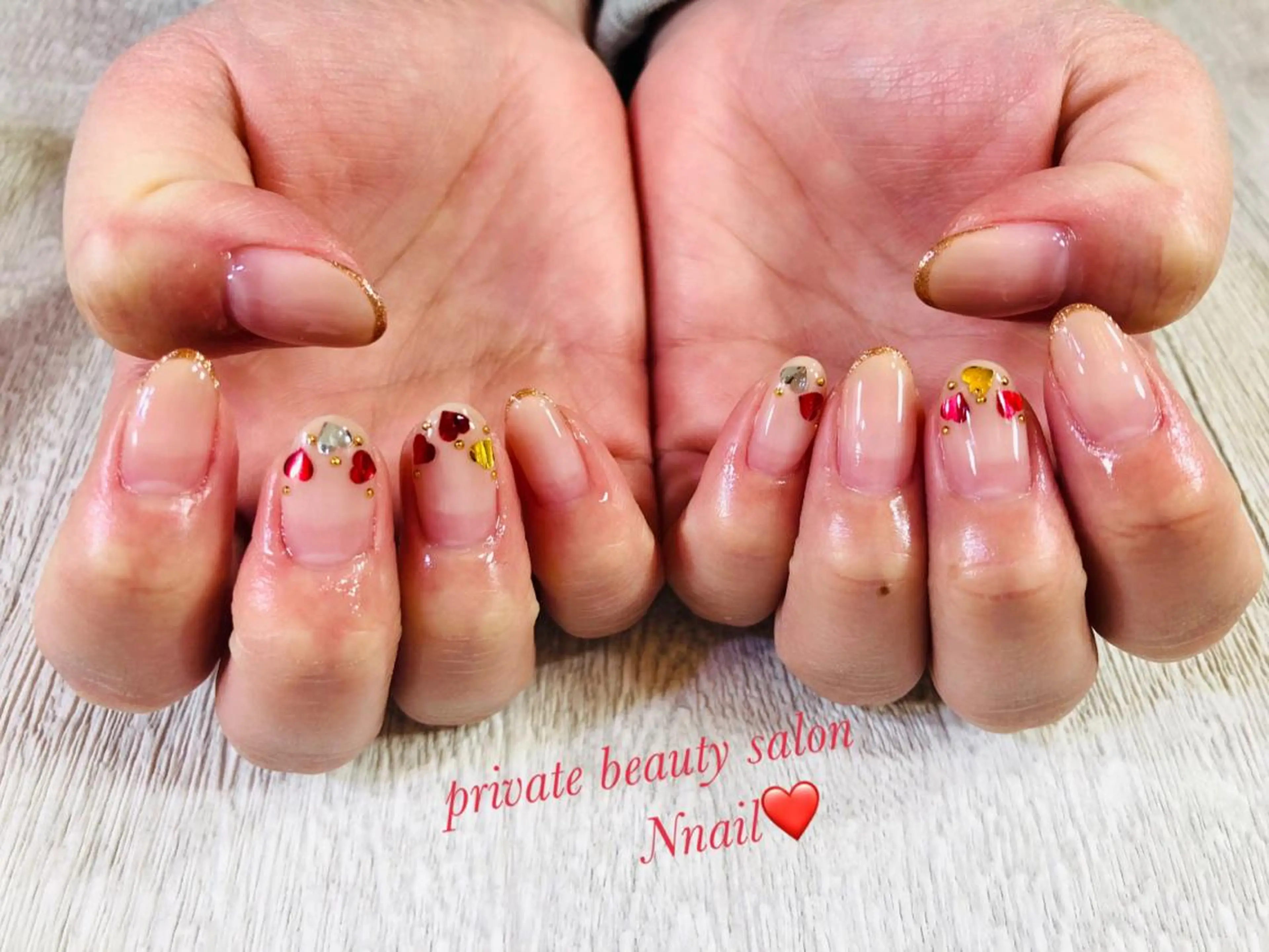ネイル ハート バレンタイン Nnail所属・🌿Nnail🌿 プライベートサロンのネイルデザイン