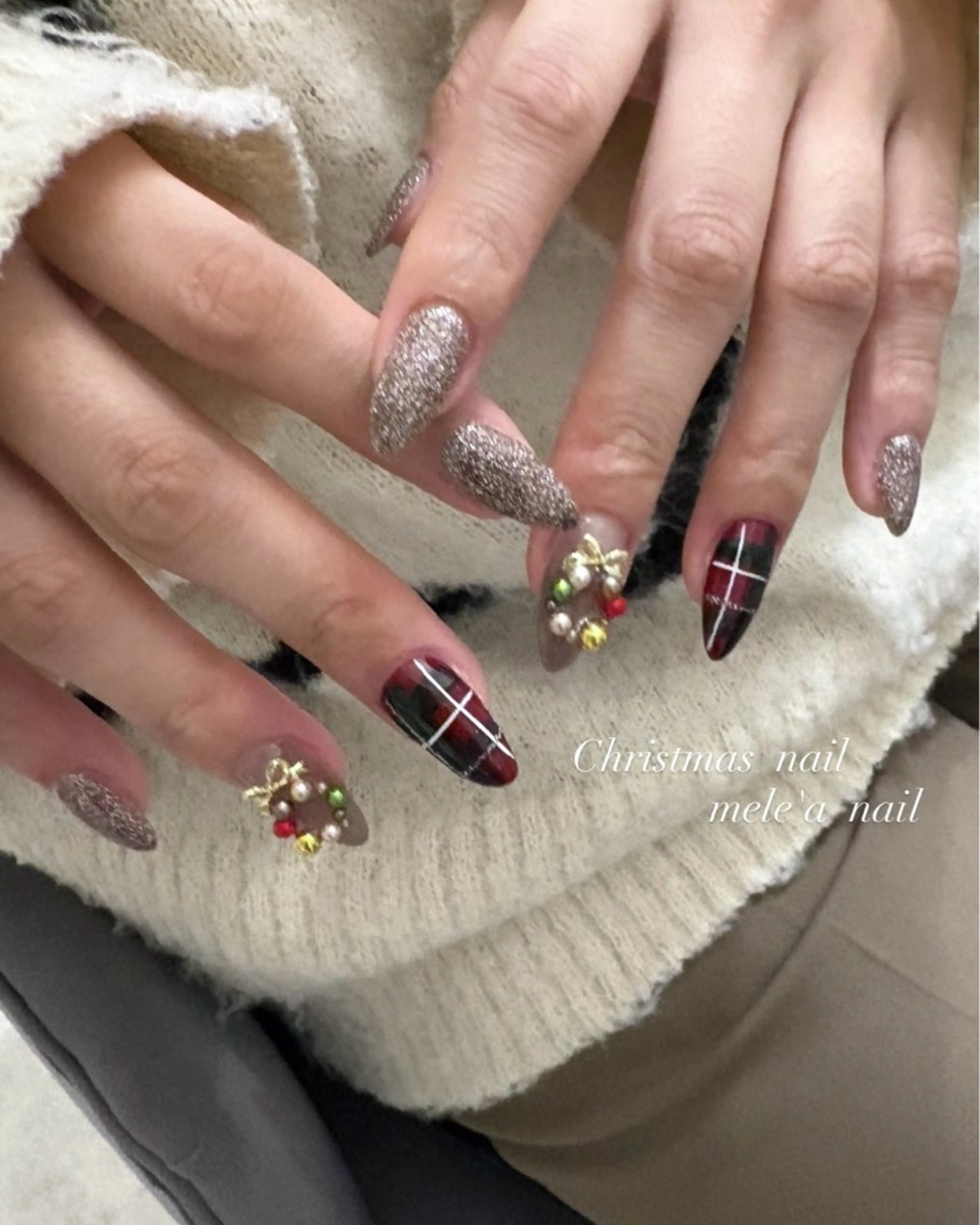 ネイル フラッシュネイル 冬ネイル クリスマス miho meléanailのネイルデザイン