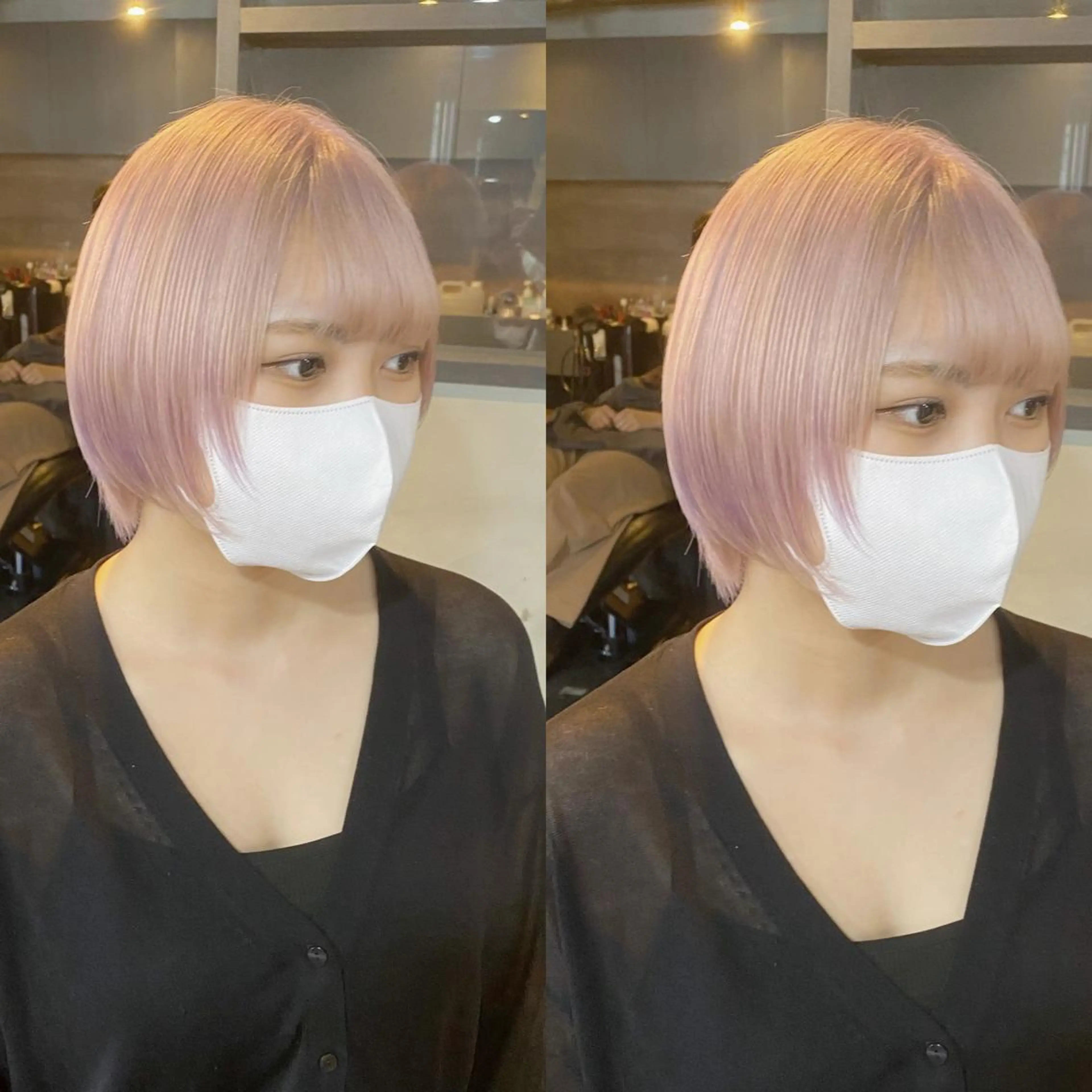 ミディアム カラー ヘアカラー トリートメント yoriダブルカラー 代表すがわらのヘアスタイル