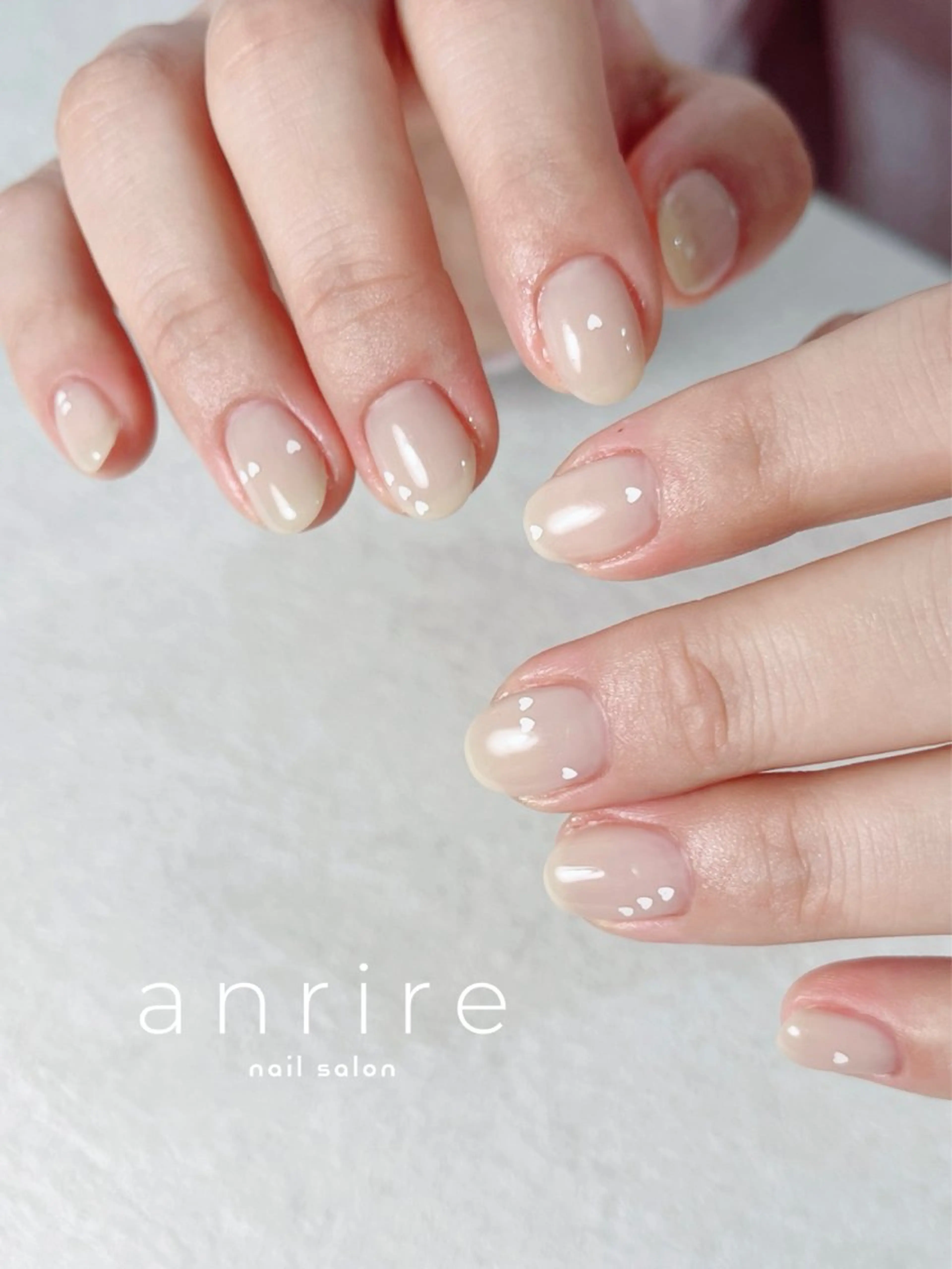 ネイル ジェルネイル ハート オフィスネイル パラジェル シンプルネイル ハンドネイル nailsalon anrireのネイルデザイン