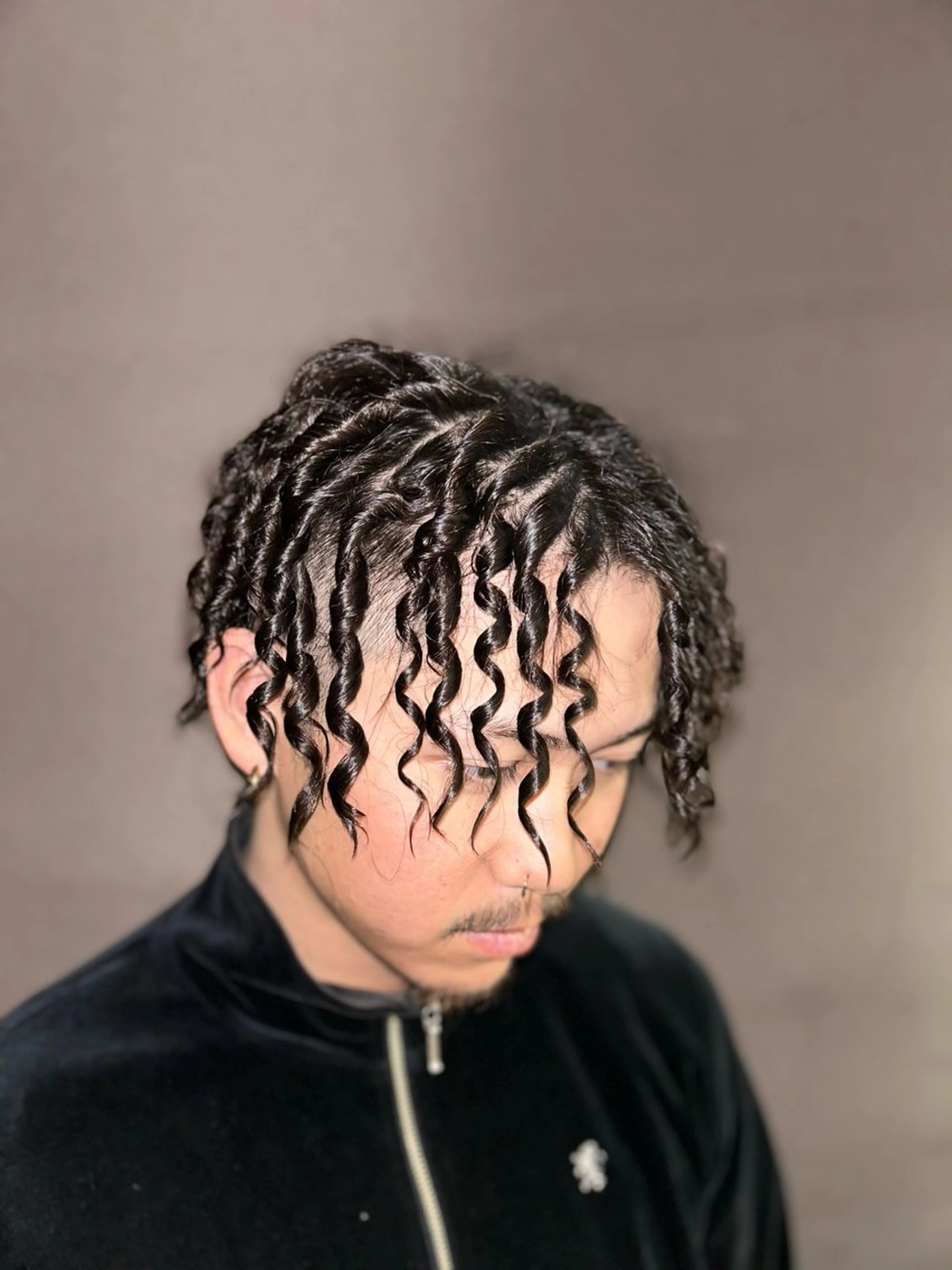 ミディアム パーマ ミディアムパーマ 仙庭 風輝のヘアスタイル