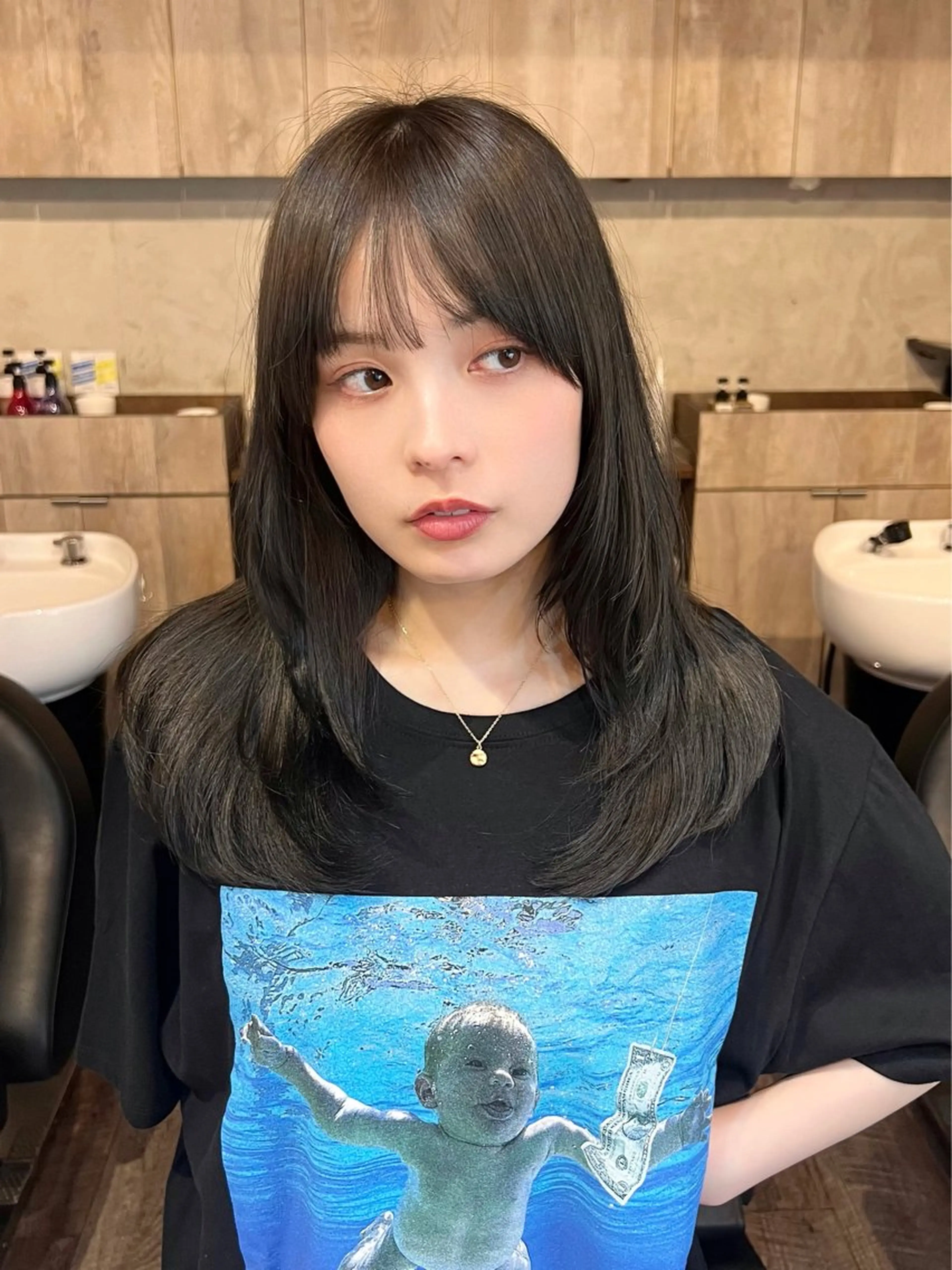 セミロング カラー カット ヘアカラー muscali♡ 原宿.表参道のヘアスタイル