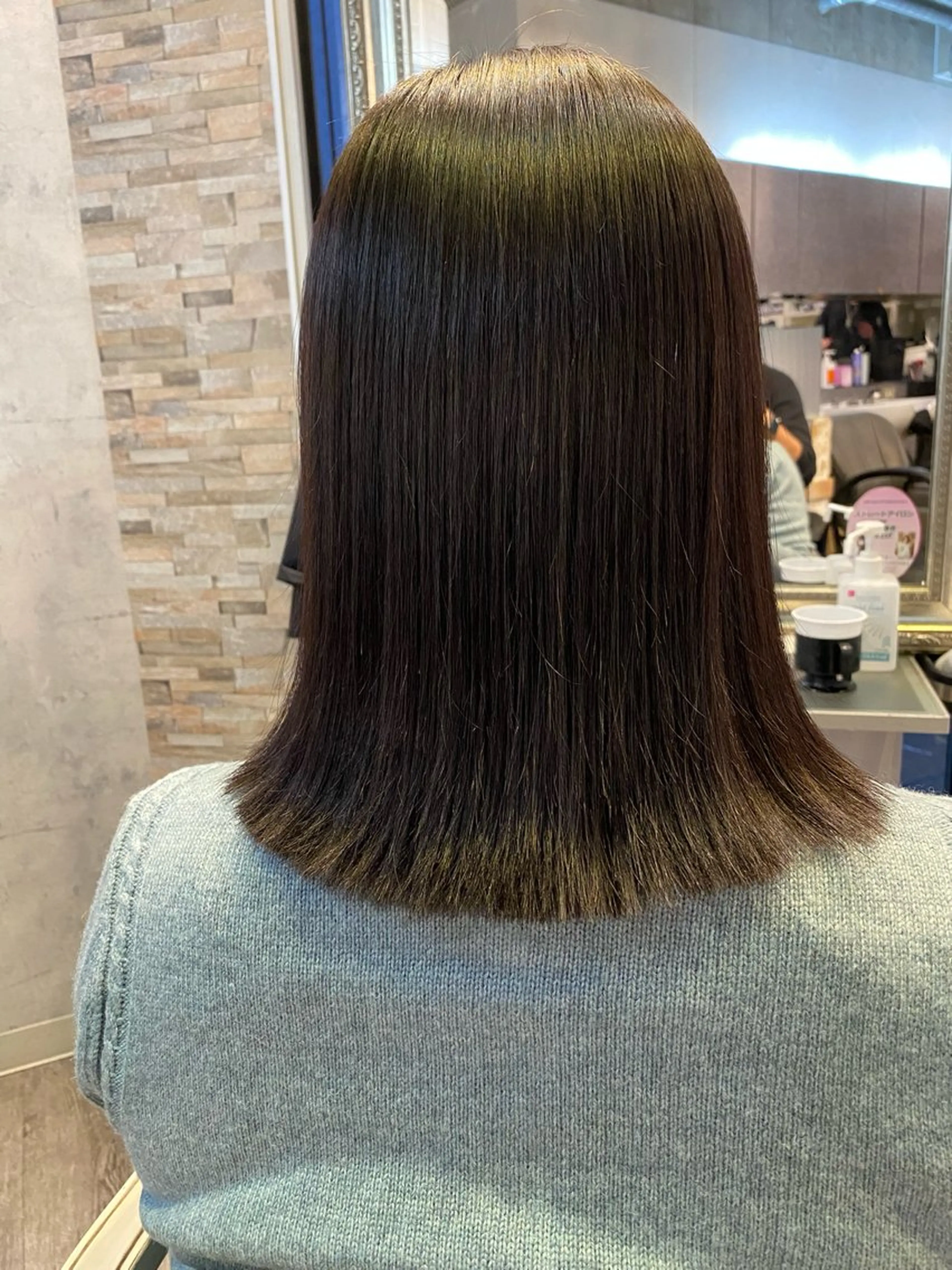 ミディアム 外ハネヘア 縮毛矯正 サイトウ 南柏のヘアスタイル