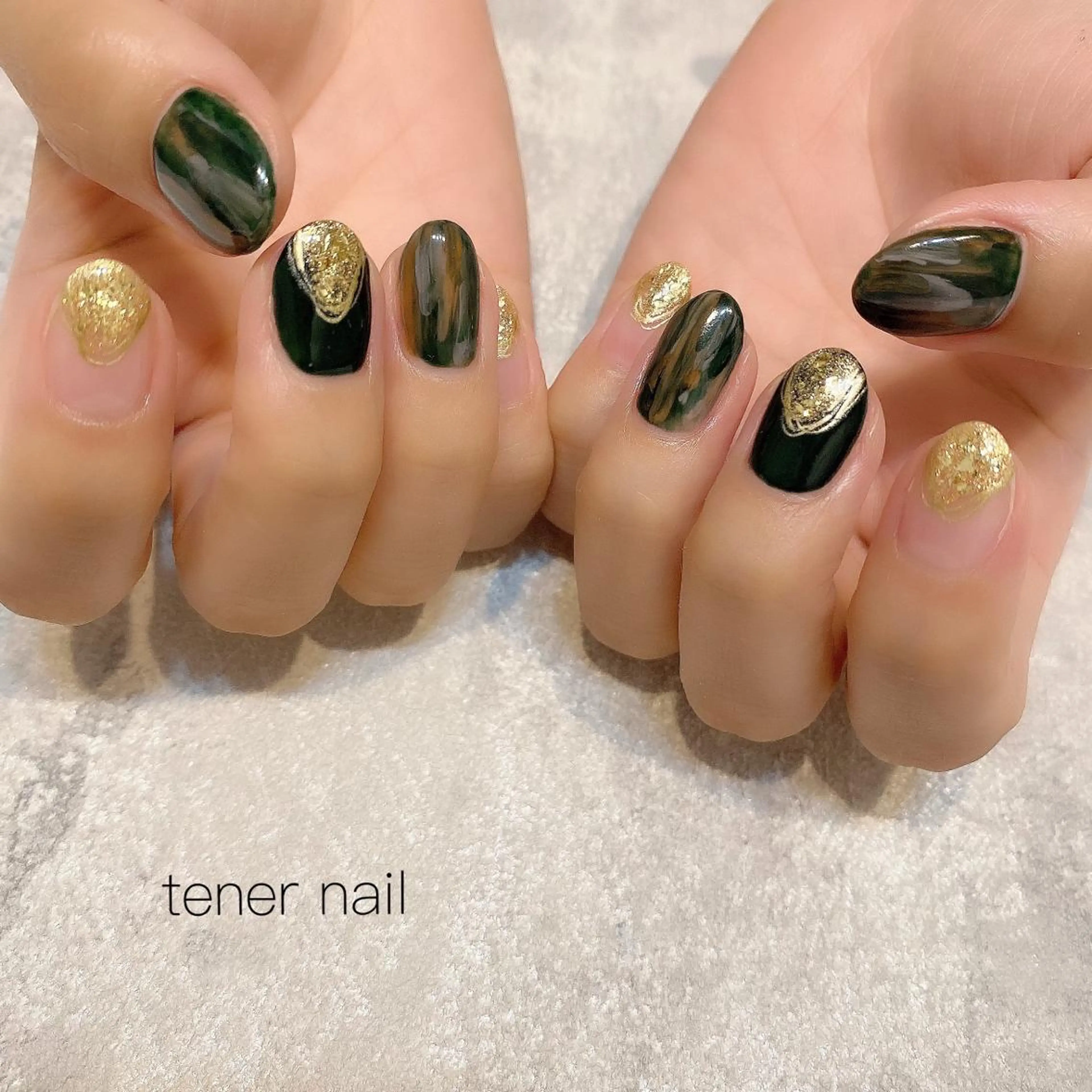 ネイル グリーン テネルネイル tener nailのネイルデザイン