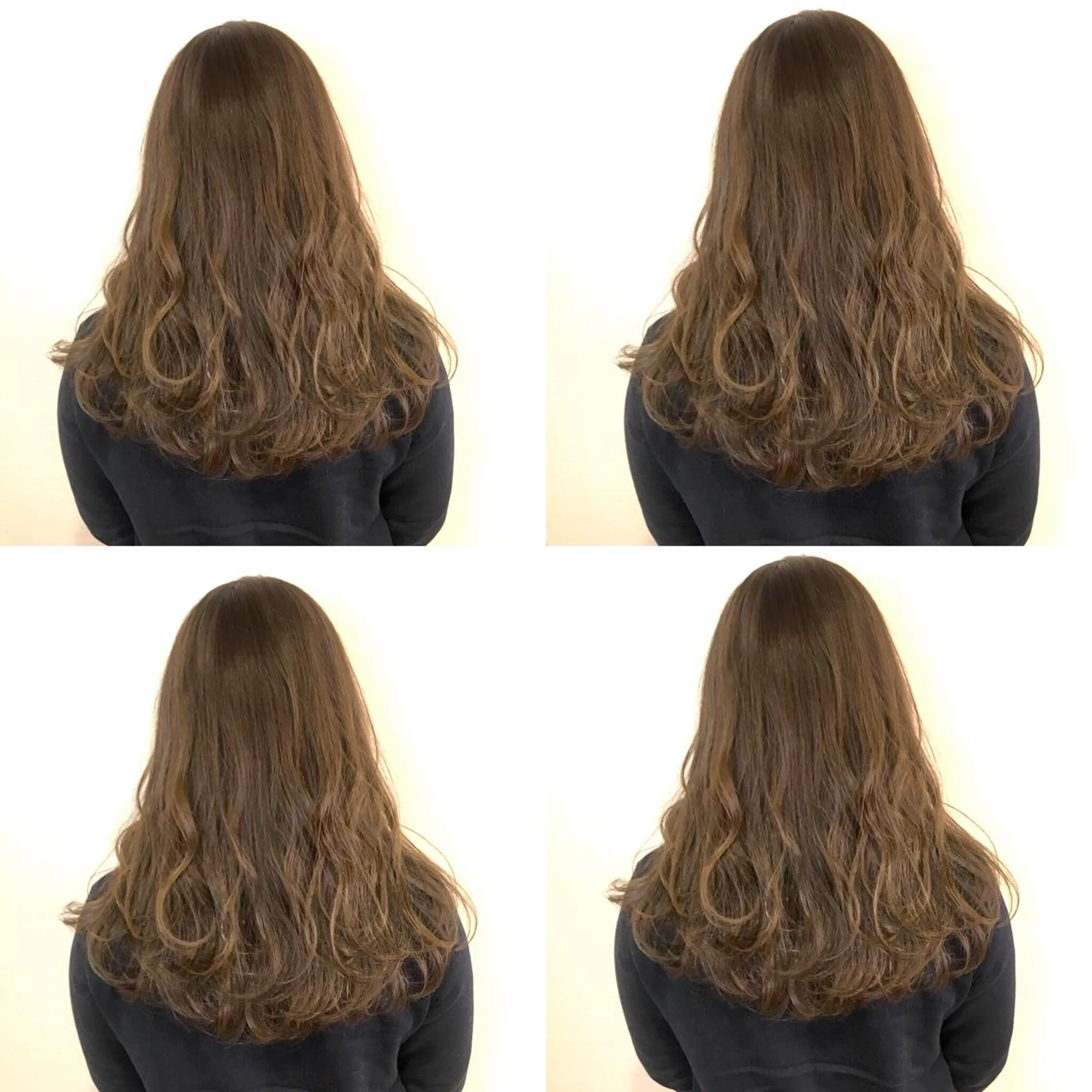 ロング カラー グレージュ 韓国レイヤーカット/ ダブルカラーのヘアスタイル