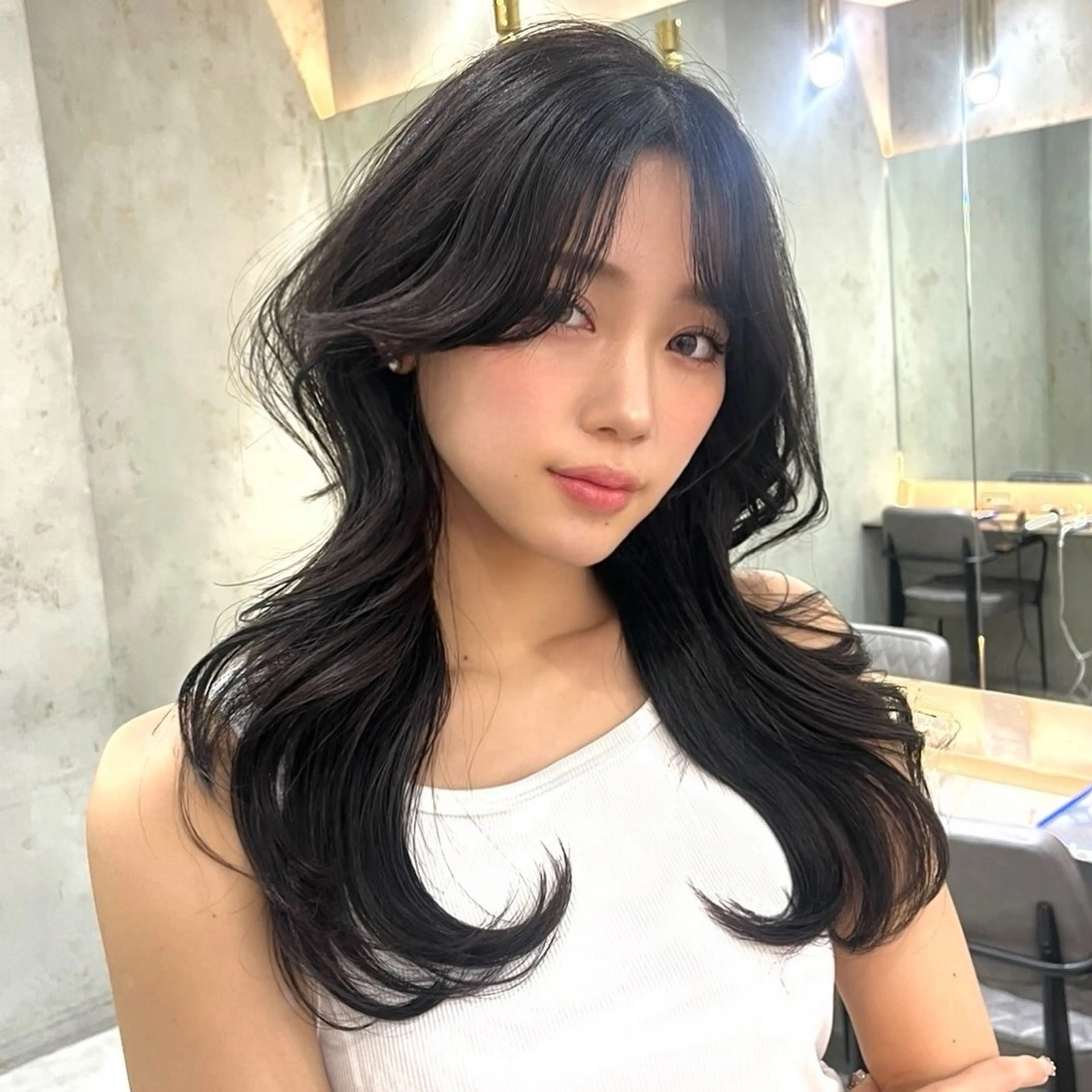 ロング カラー 山崎/ボブ縮毛矯正 レイヤー髪質改善のヘアスタイル