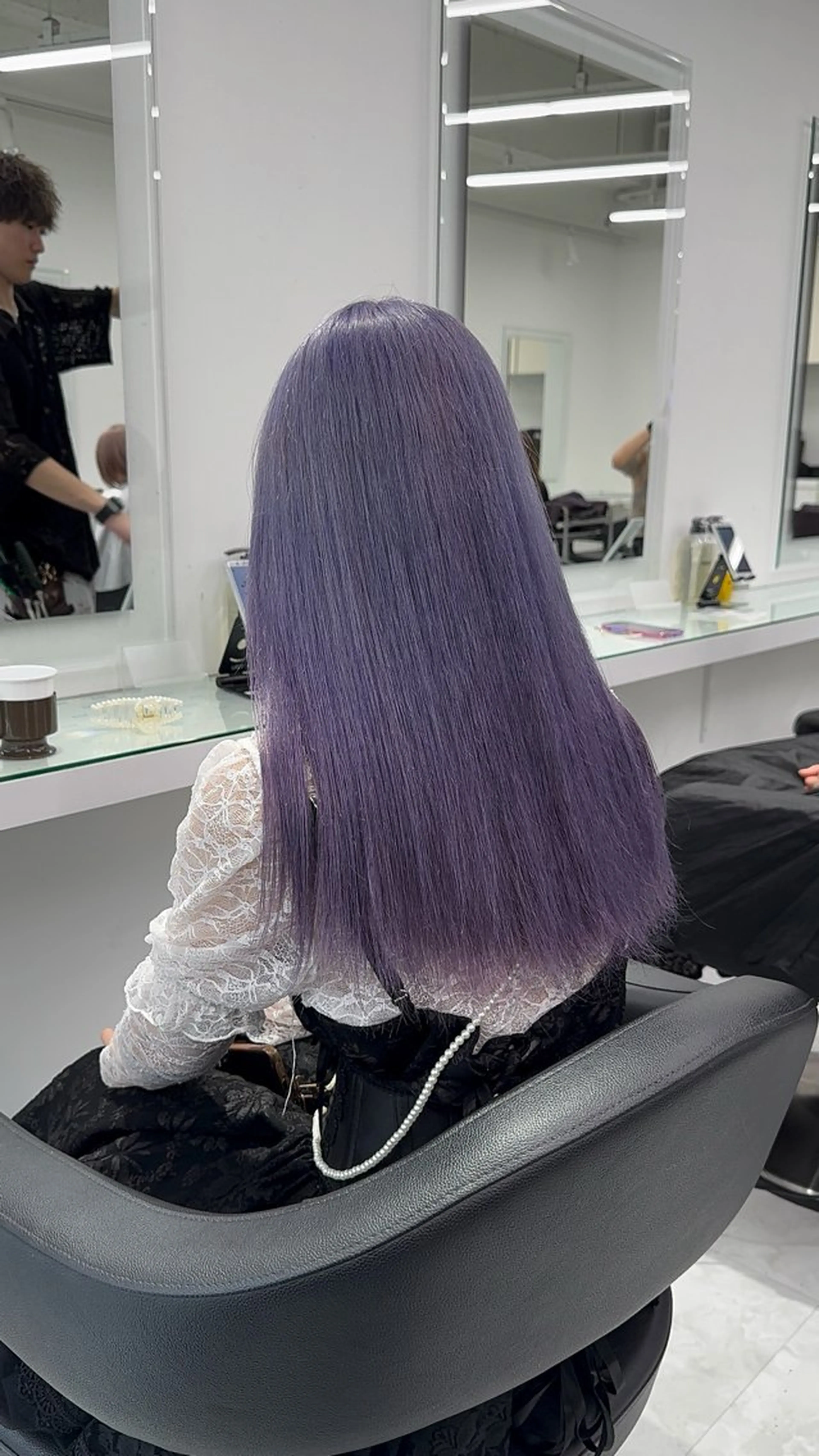 ロング カラー ヘアアレンジ ハイトーン艶カラー 🤍ゆうひのヘアスタイル