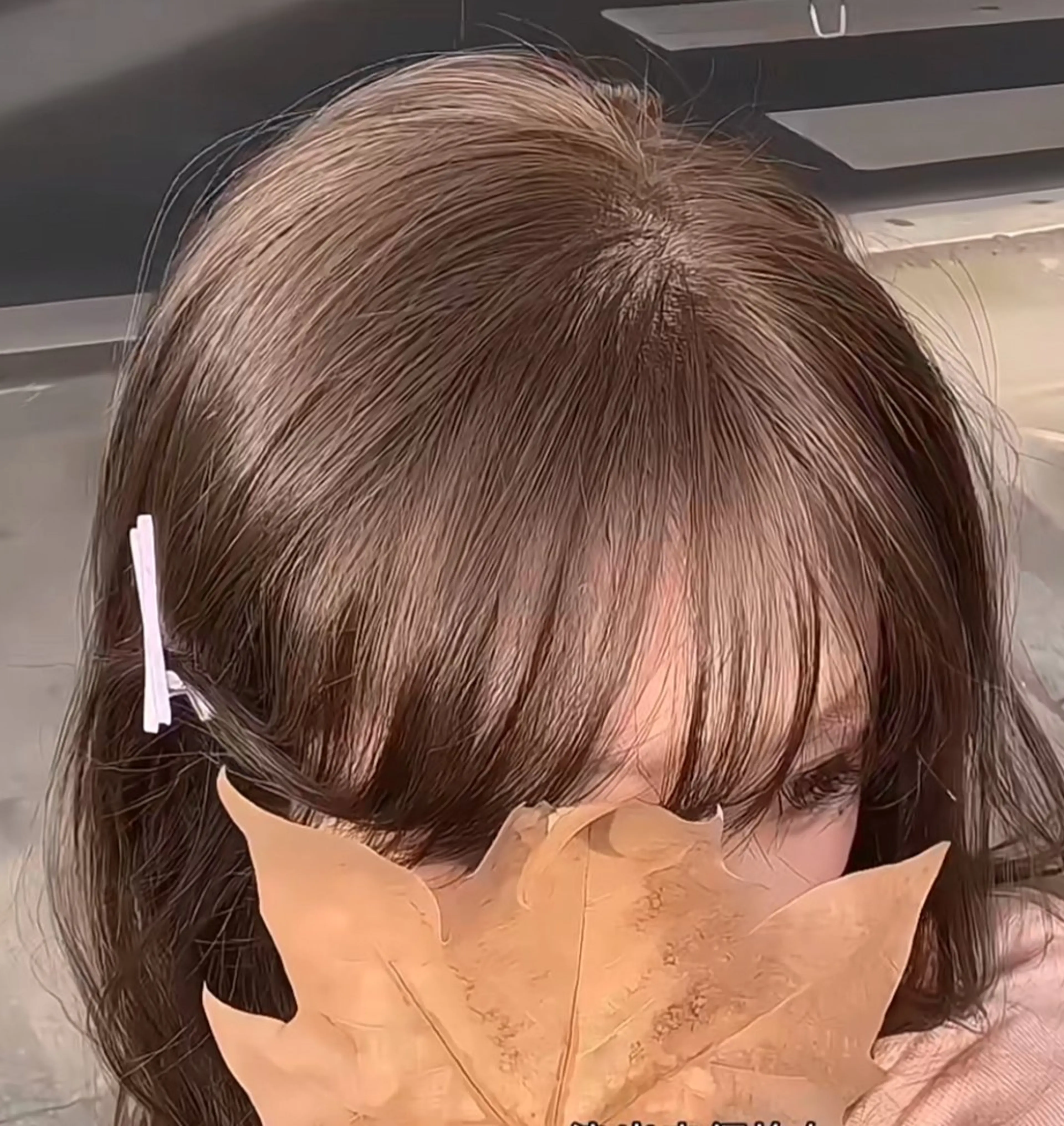 ロング 韓国風レイヤーカラー ライムのヘアスタイル