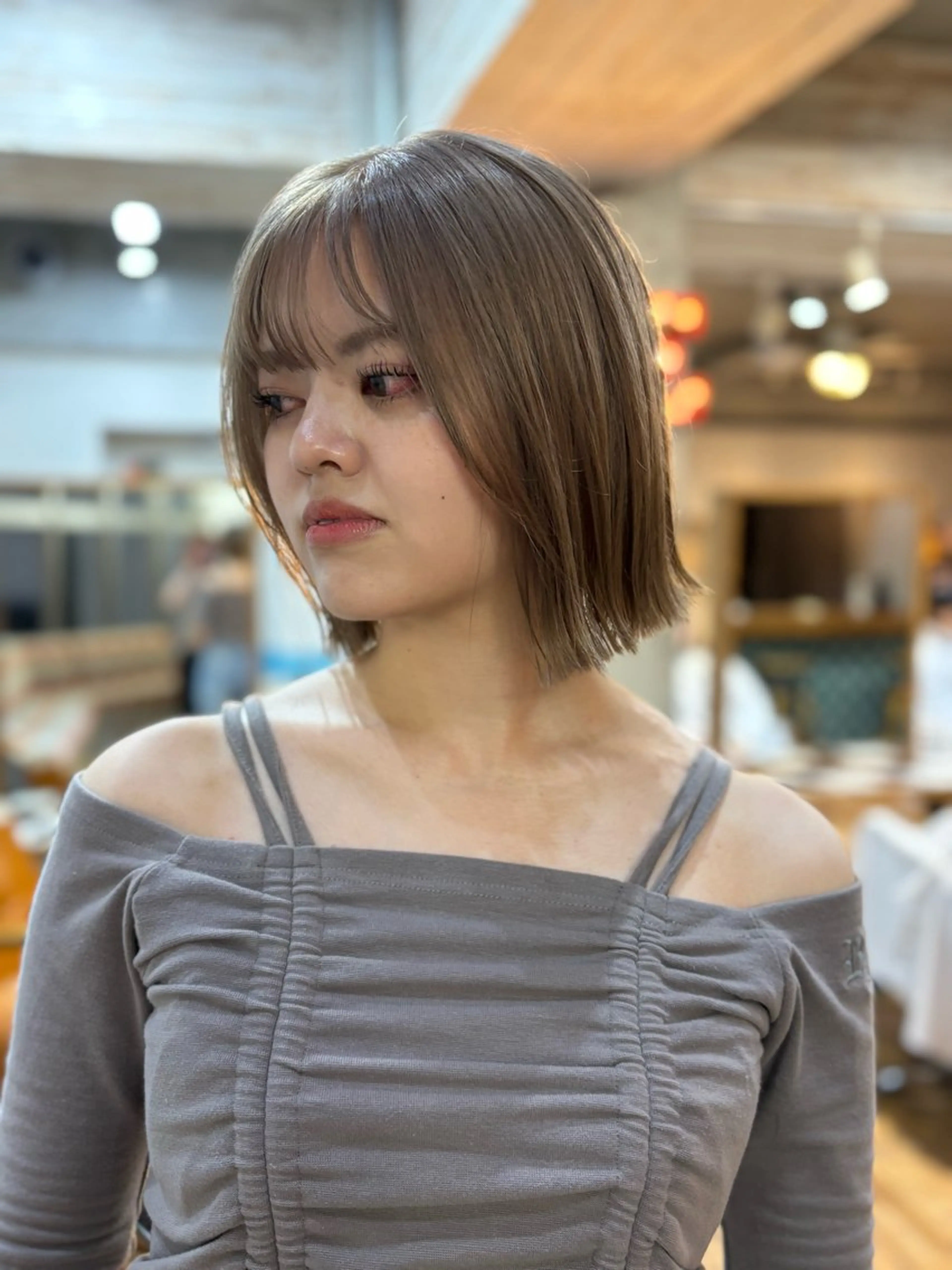 ミディアム カット ヘアカラー ♥️ボブ/ブリーチ なしカラー/mahoのヘアスタイル