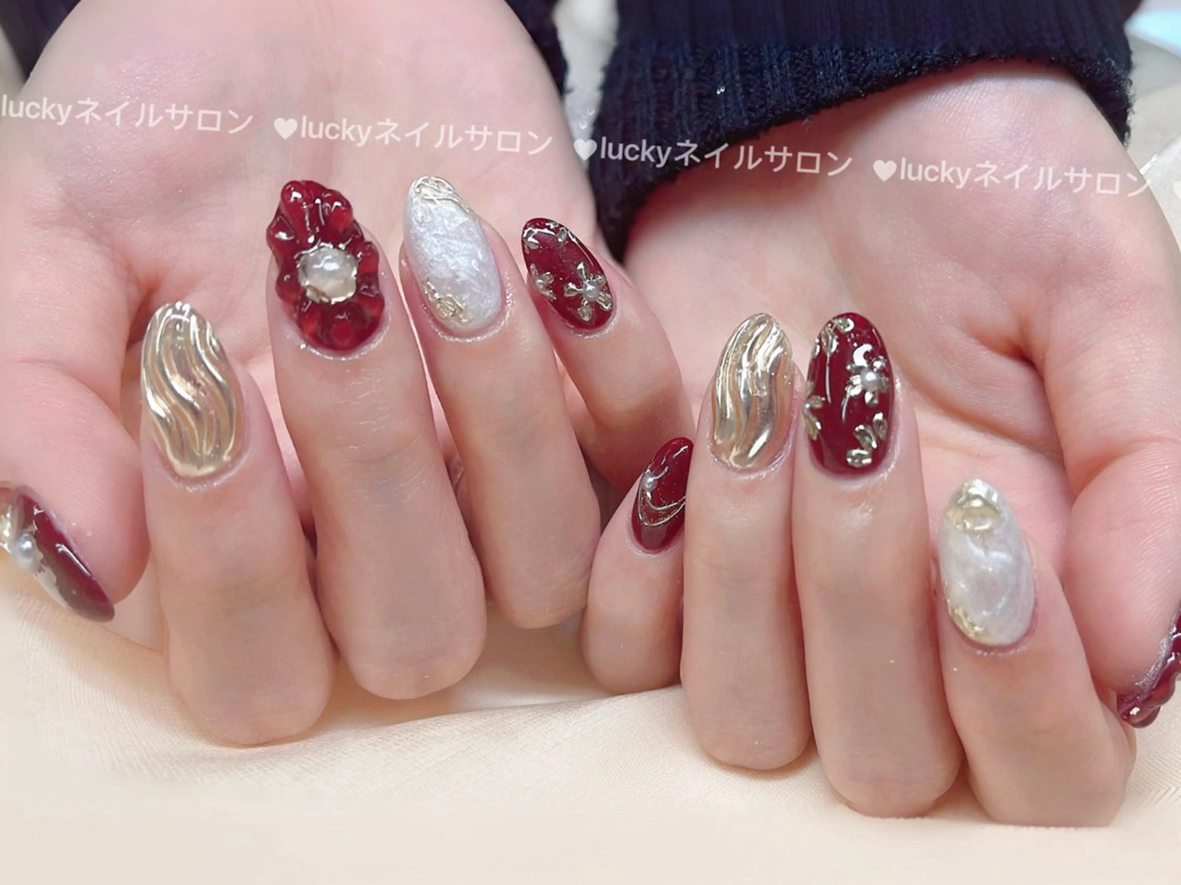 ネイル アートネイル チークネイル 長さ出し フットネイル ジェルネイル ハンドネイル ハンドケア ラッキーネイルサロン 西川口東口店のネイルデザイン