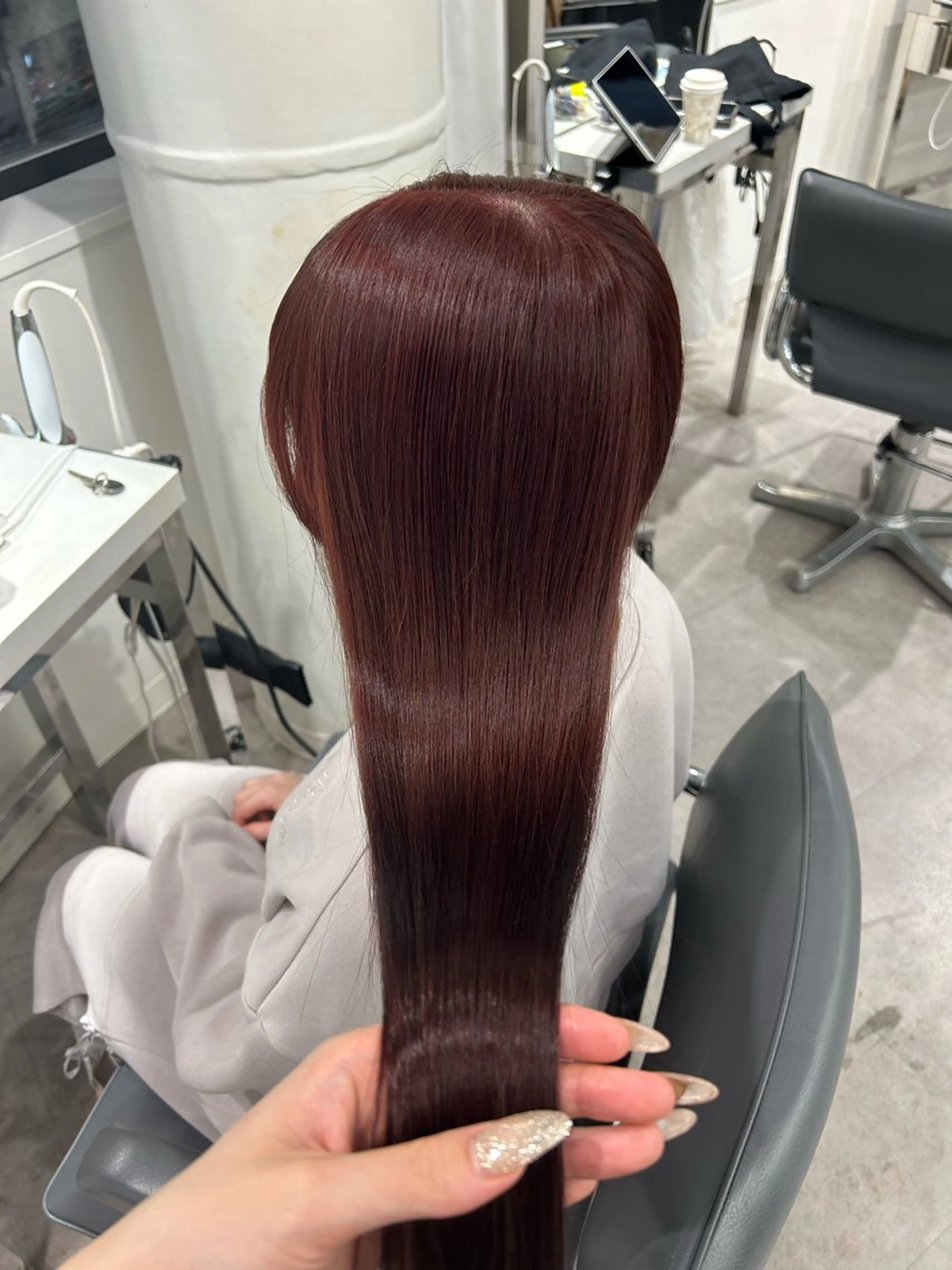 ロング カット ヘアカラー トリートメント 🤍YUKI 韓国 艶髪 🤍のヘアスタイル