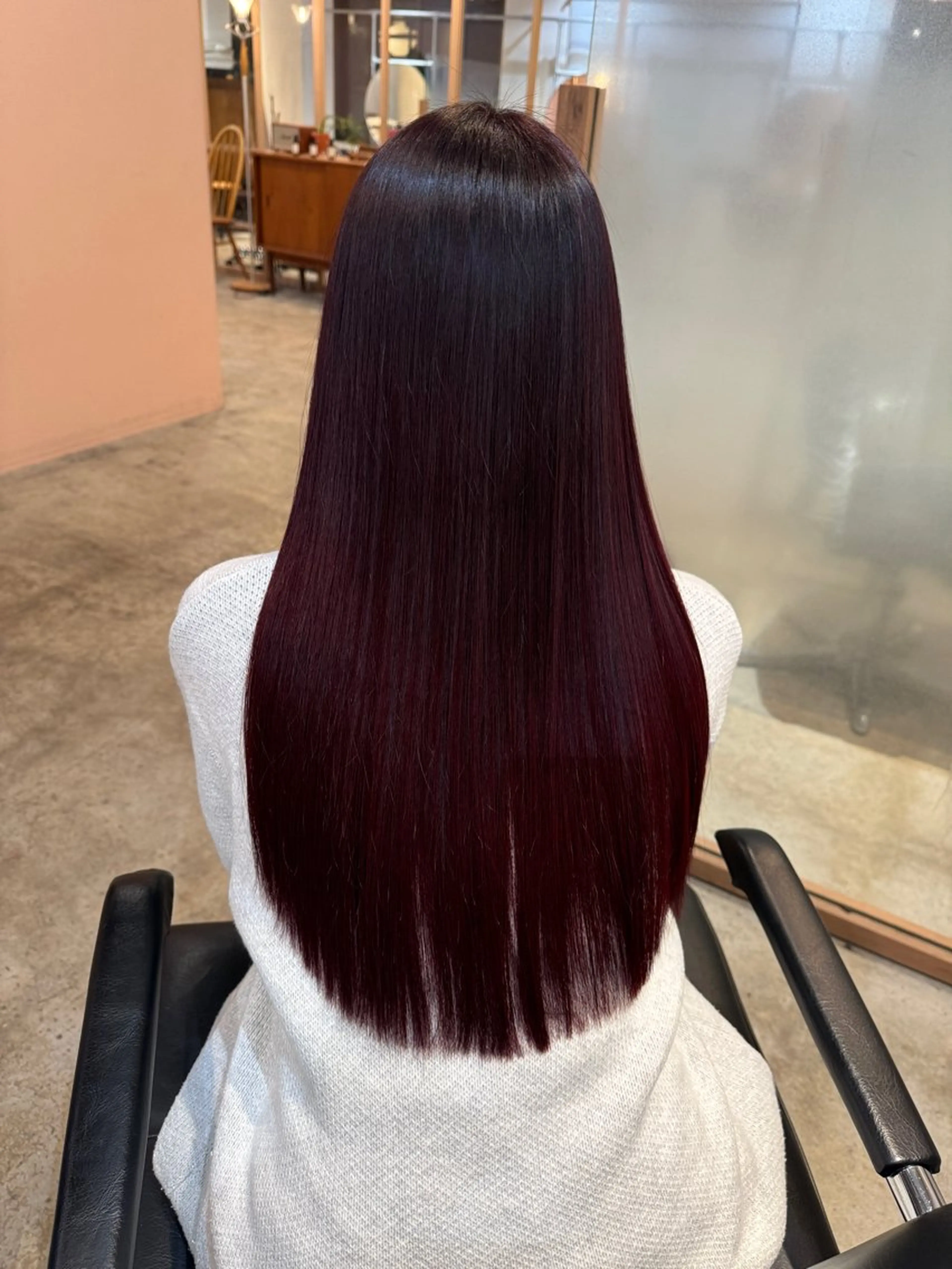 ロング カラー カシス ピンクカラー 髪質改善 パーマ/パーマ落とし 【Kouta】のヘアスタイル