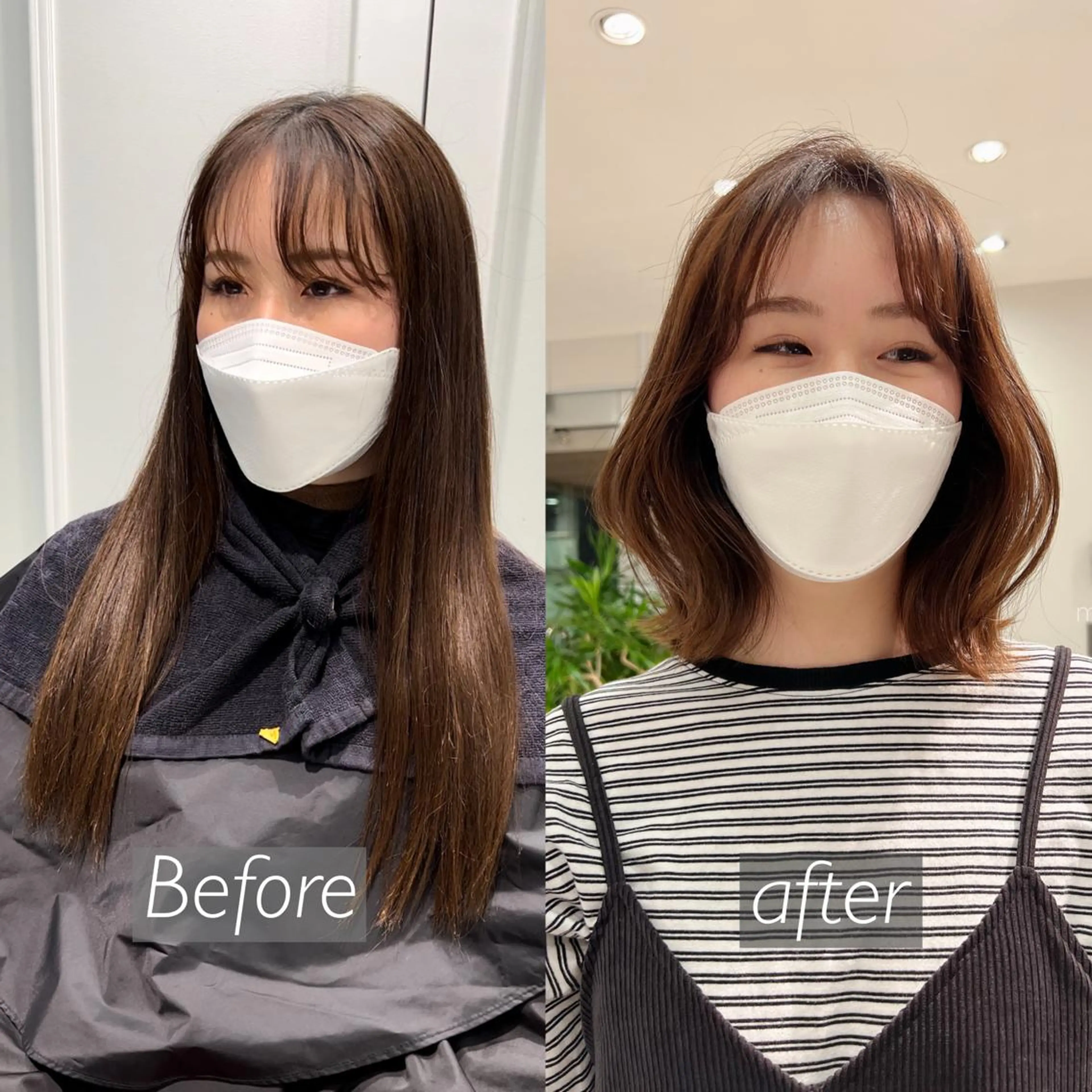 ミディアム カラー ✨まとまるボブ/ 切りっぱなし/ユキナのヘアスタイル