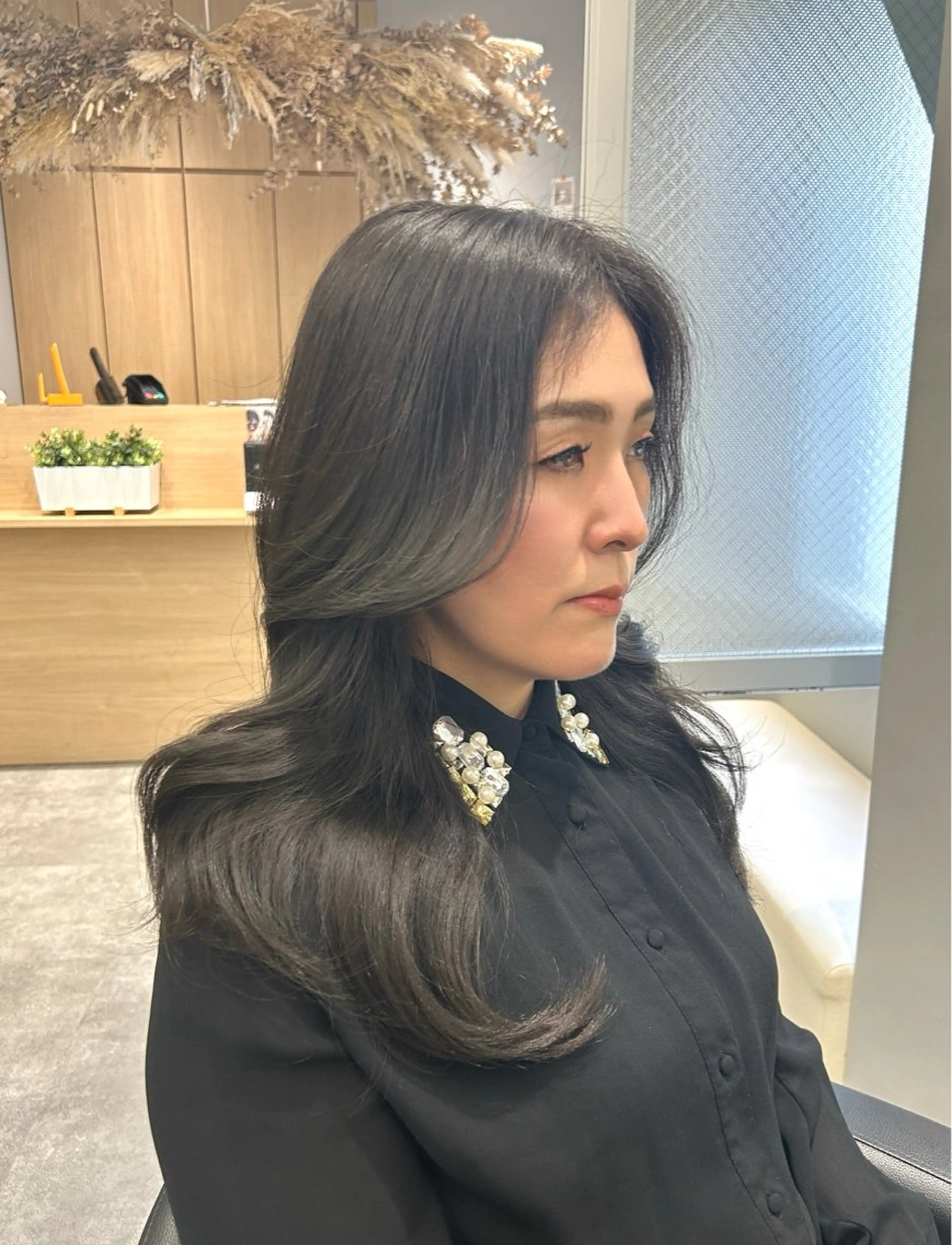 ロング カラー 透明感カラー 韓国風ヘア レイヤーカット 韓国ヘア×レイヤー カット/上田丈也のヘアスタイル