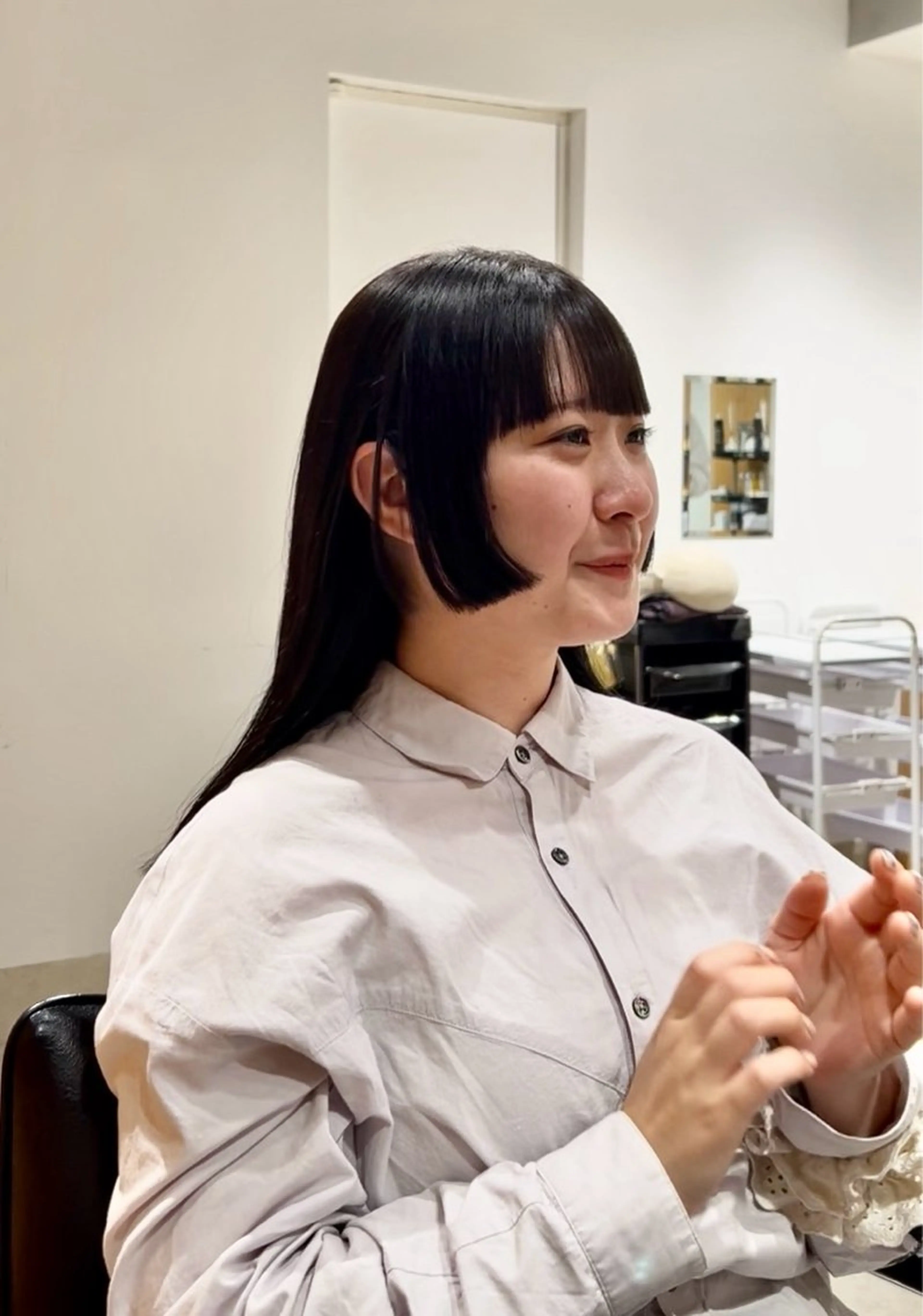 セミロング 姫カット カット ヘッドスパ スキバサミを使わない カット🌼唯🌼のヘアスタイル