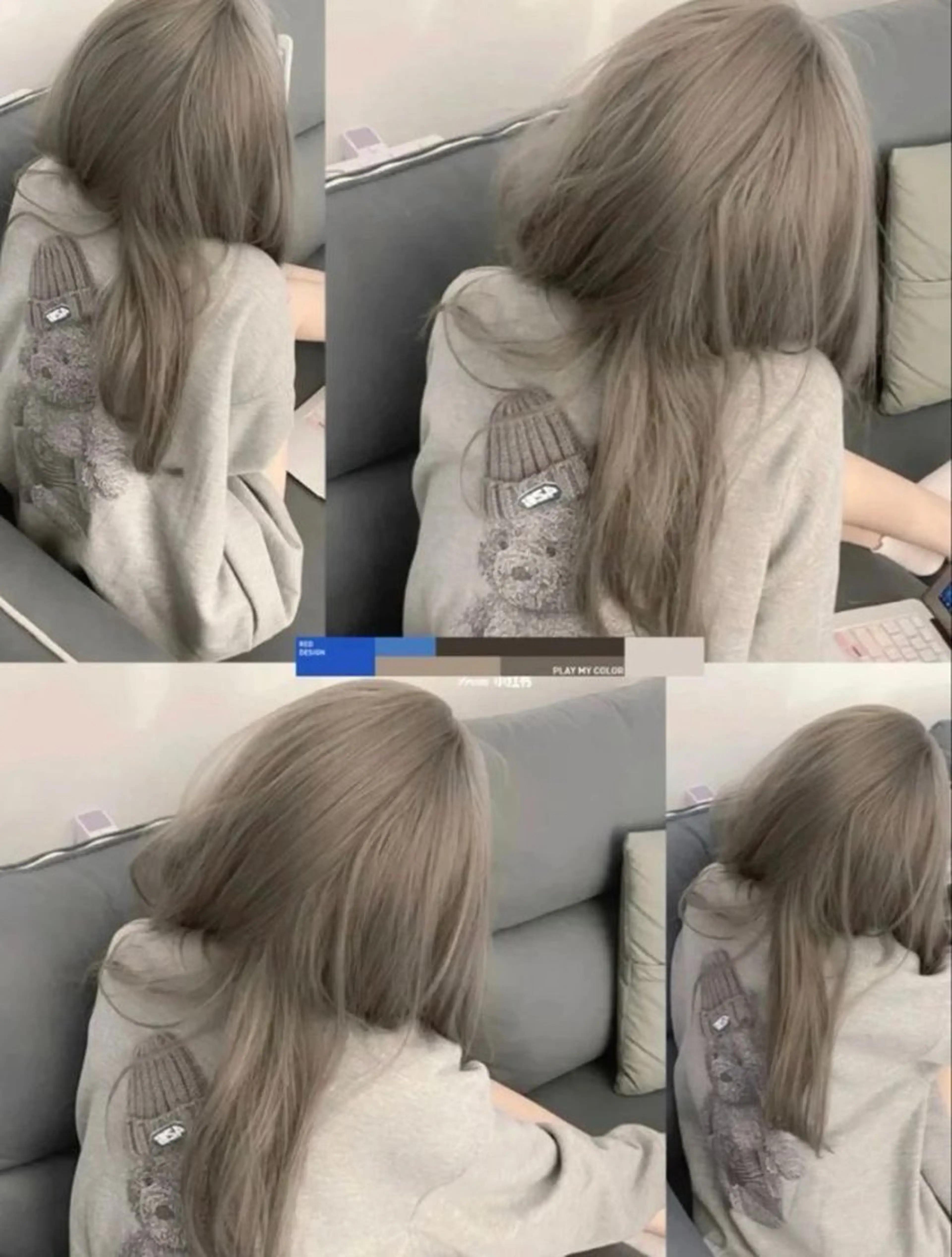 セミロング カラー ブリーチ/ハイトーン /レイヤーのヘアスタイル