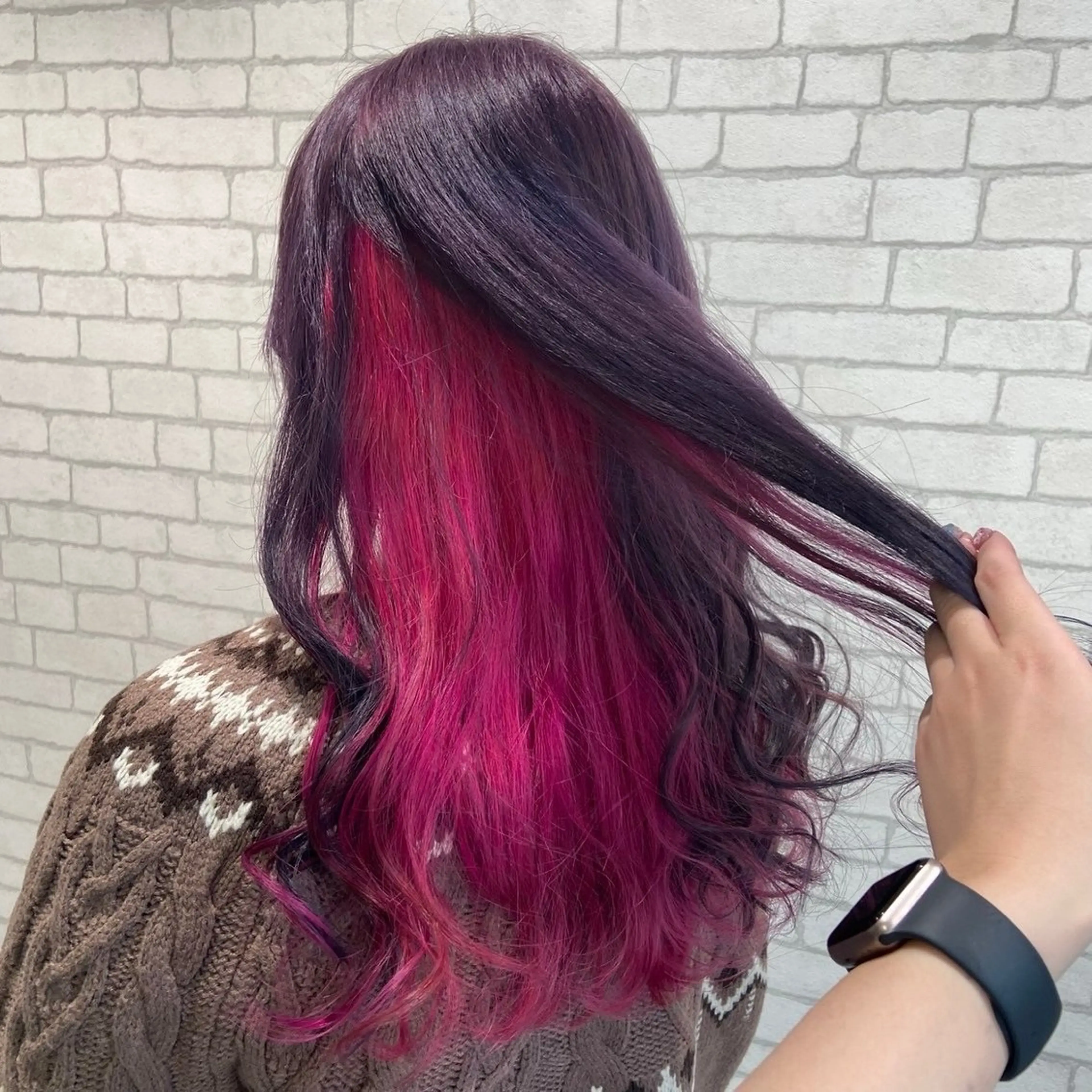 ロング カット ヘアカラー ボブ/レイヤー/ ダブルカラー/みのりのヘアスタイル