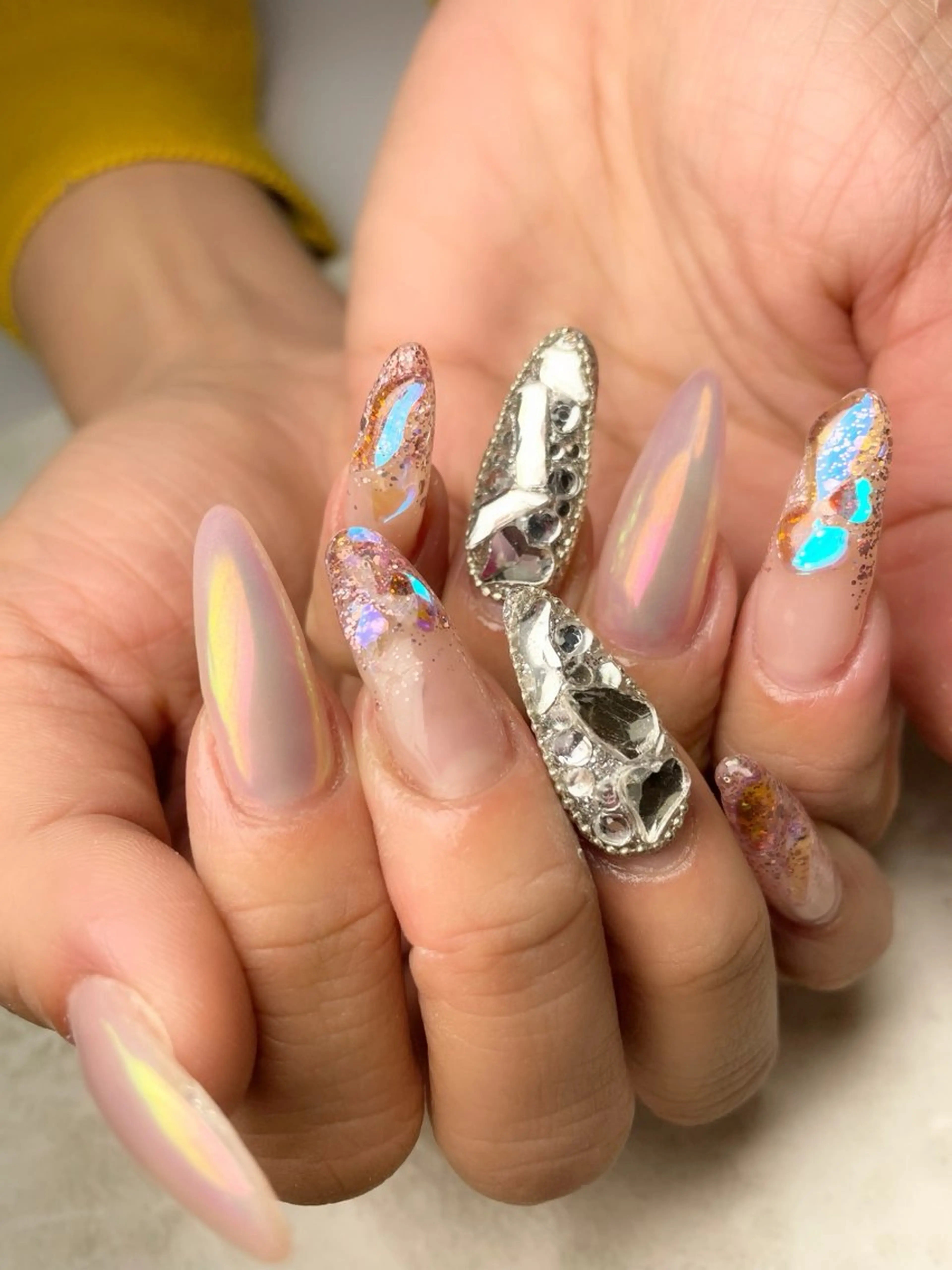 ネイル 長さ出し 持ち込み ハンドネイル LeLien ♡のネイルデザイン