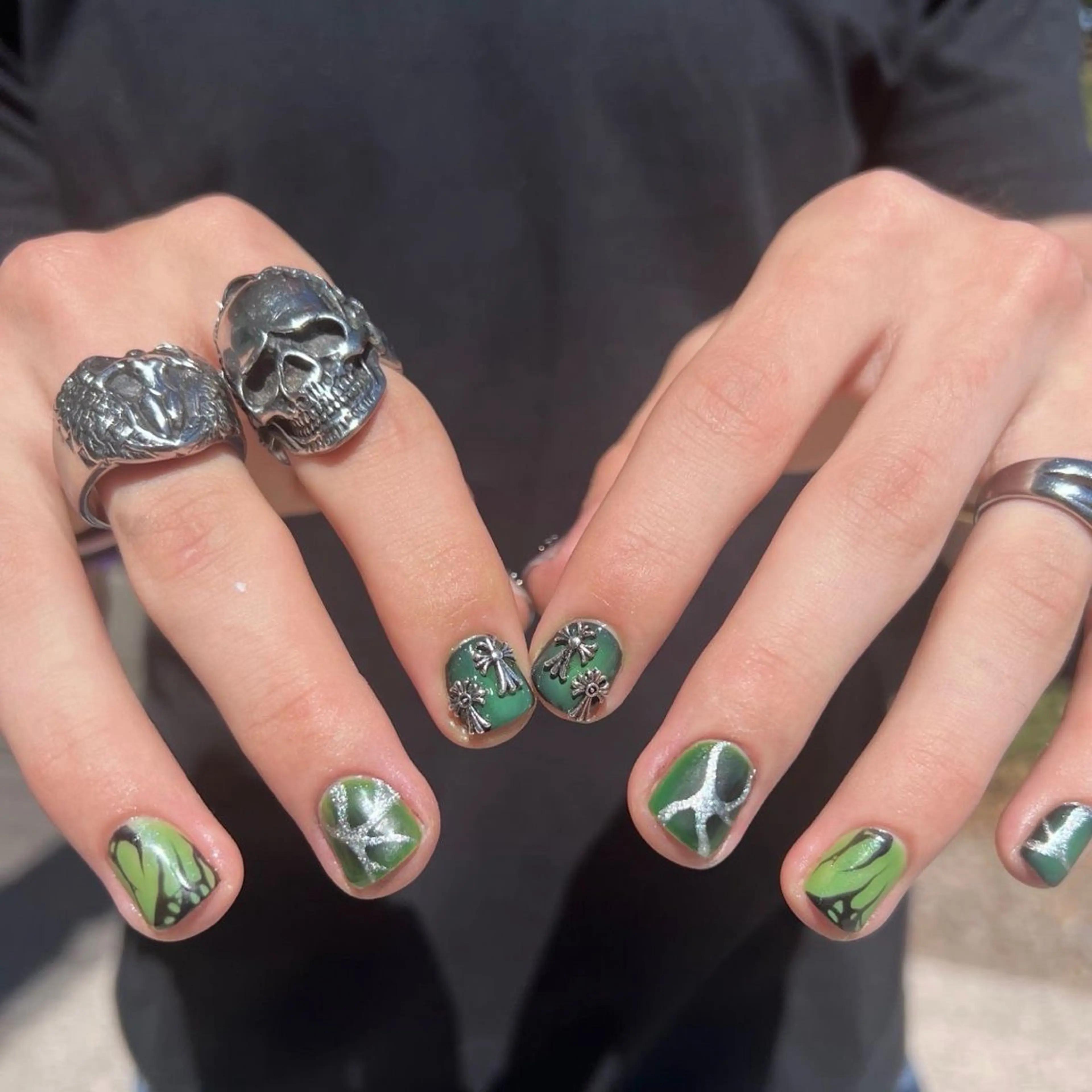 ネイル グラデーション メンズネイル あお ジュニアネイリストのネイルデザイン