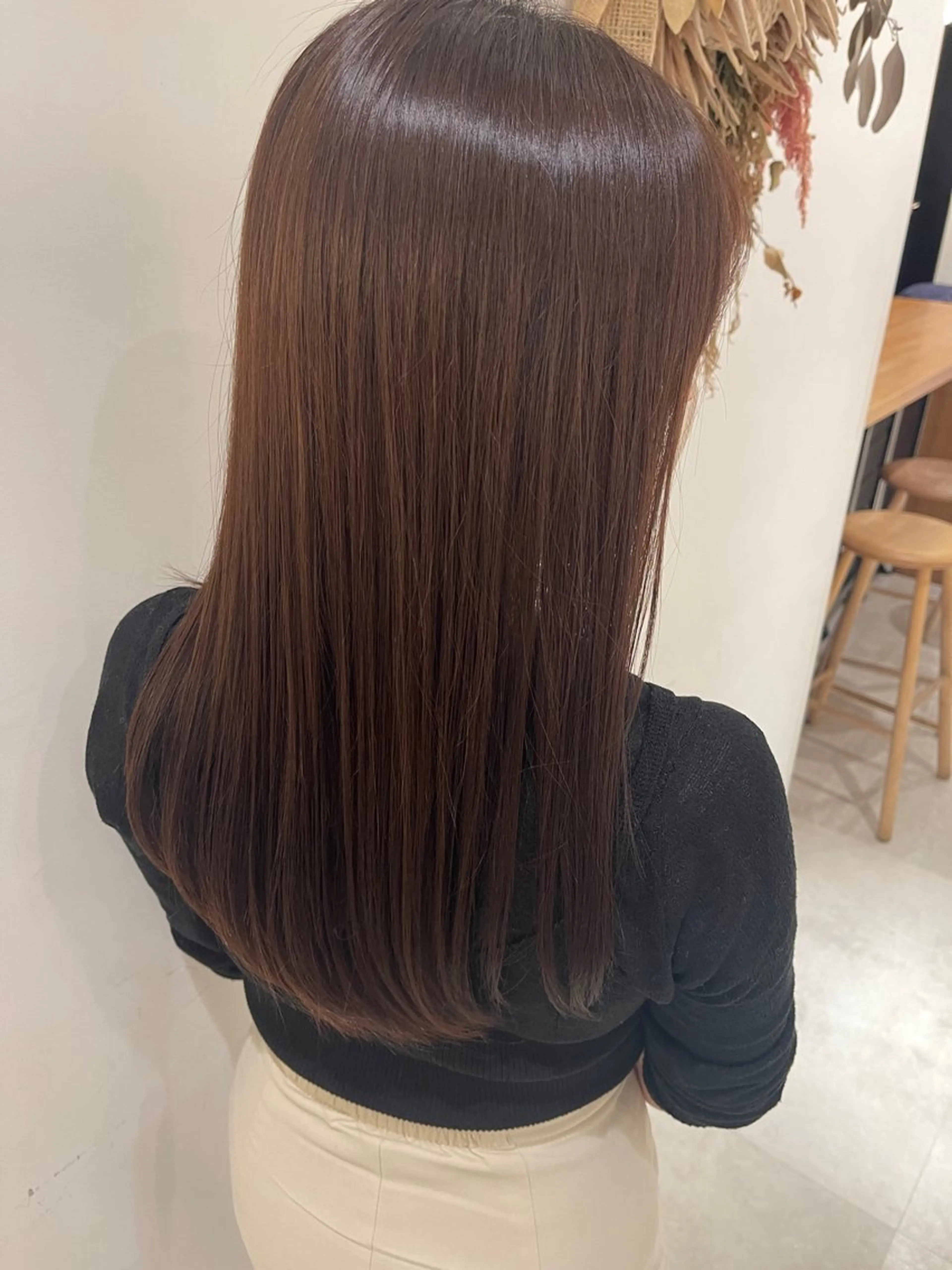 セミロング 縮毛矯正クロスパーマ 益子達也のヘアスタイル