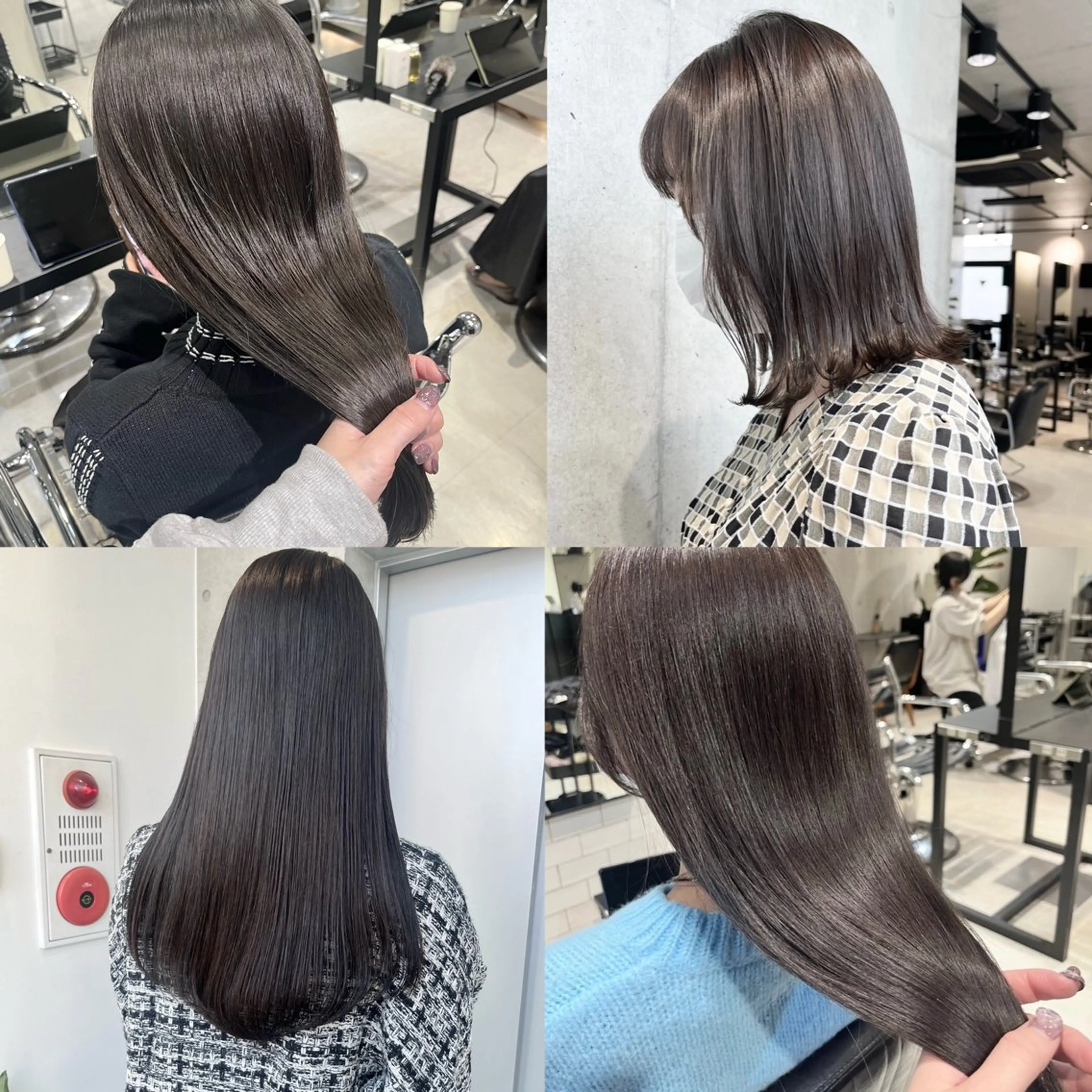 ロング カラー パーマ ヘアアレンジ 透明感/オリーブ/ グレージュ/YUKAのヘアスタイル