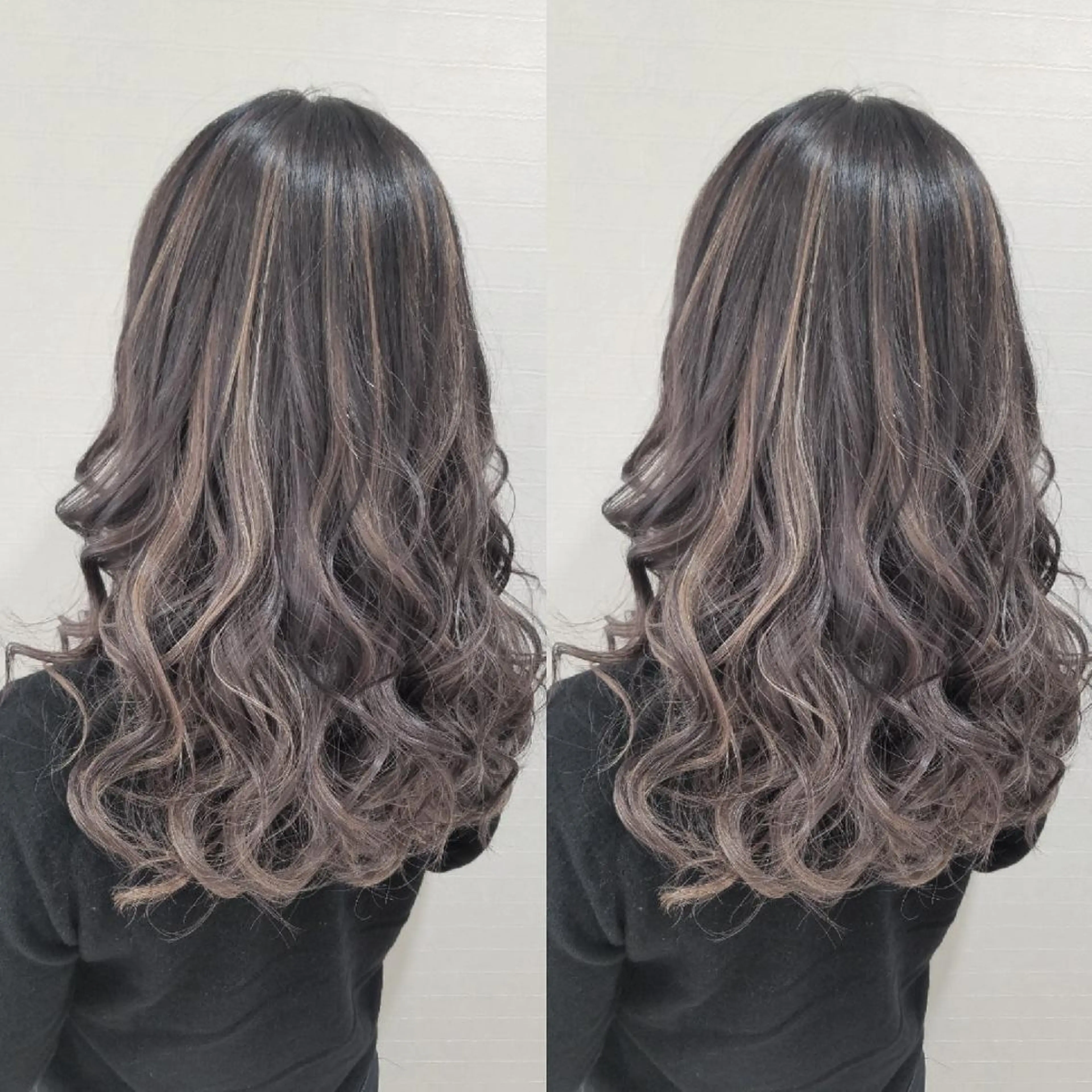 ロング カラー グレージュ ハイライトカラー ハイライト ブリーチ・ハイトーン 特化🎉内山のヘアスタイル