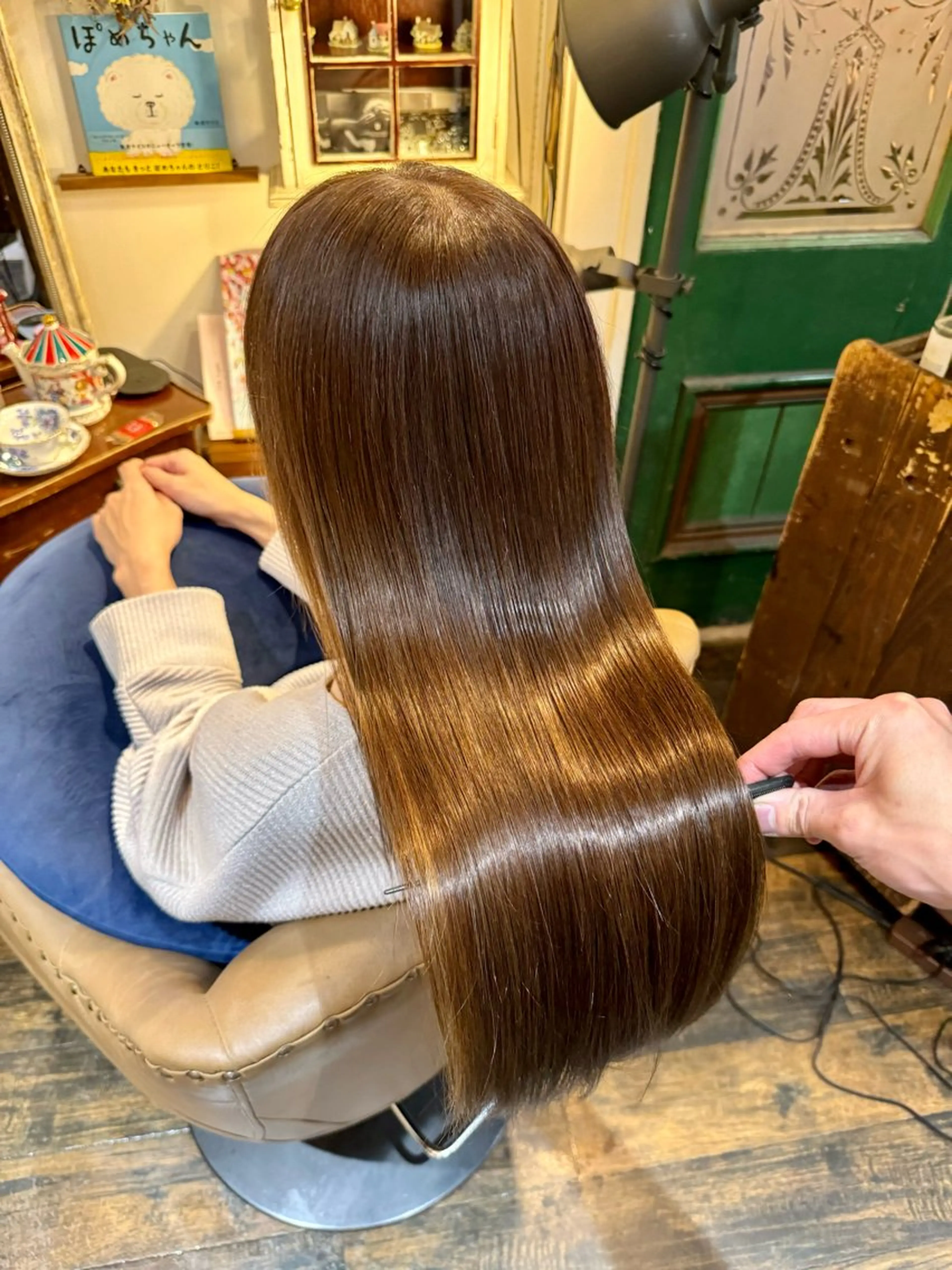 ロング カラー パーマ ヘアアレンジ 髪質改善 ロング トリートメント 飯田 実歩(じっぽ)のヘアスタイル