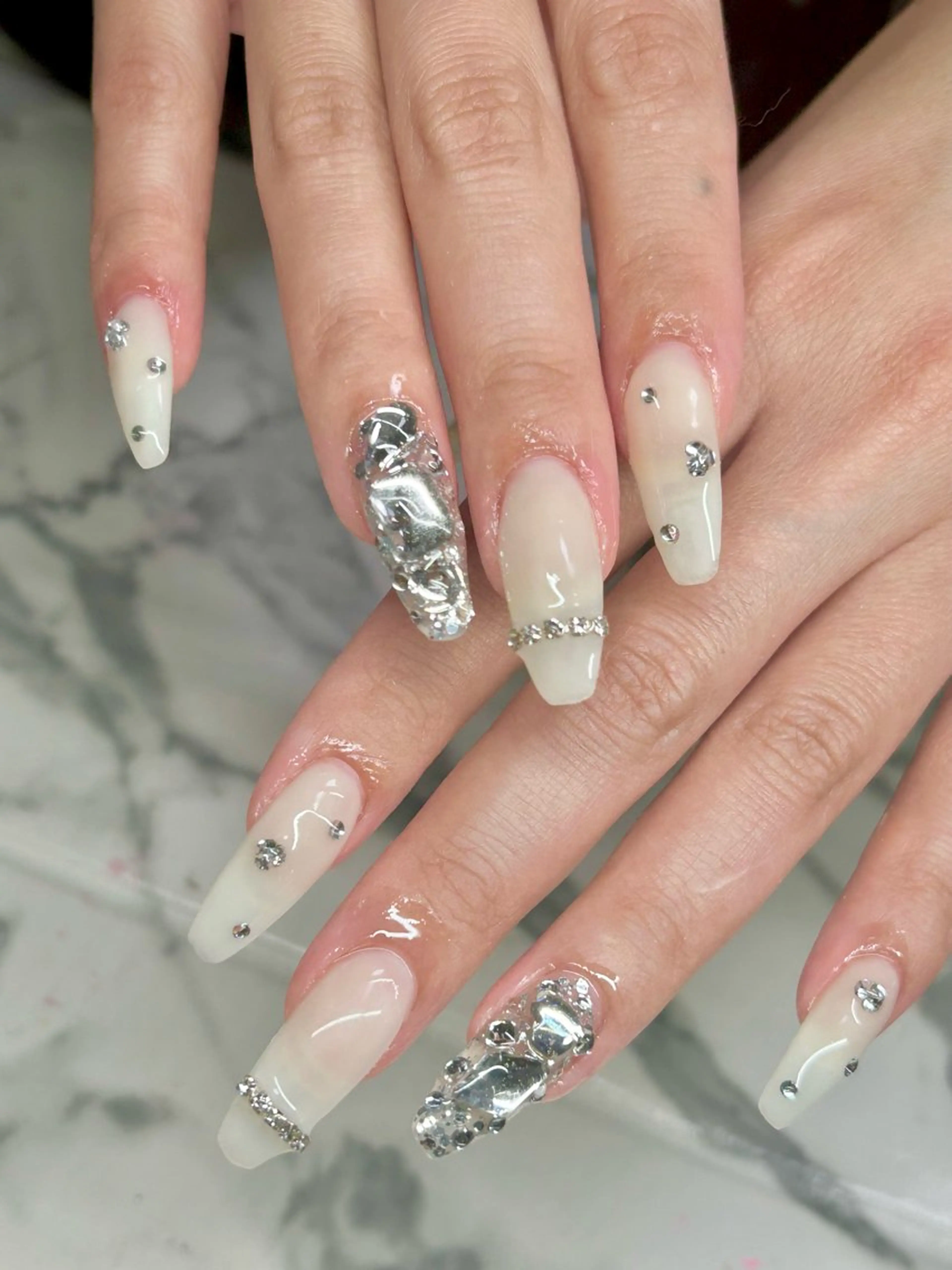 ネイル 長さ出し ハンドネイル k.nail #ksmのネイルデザイン