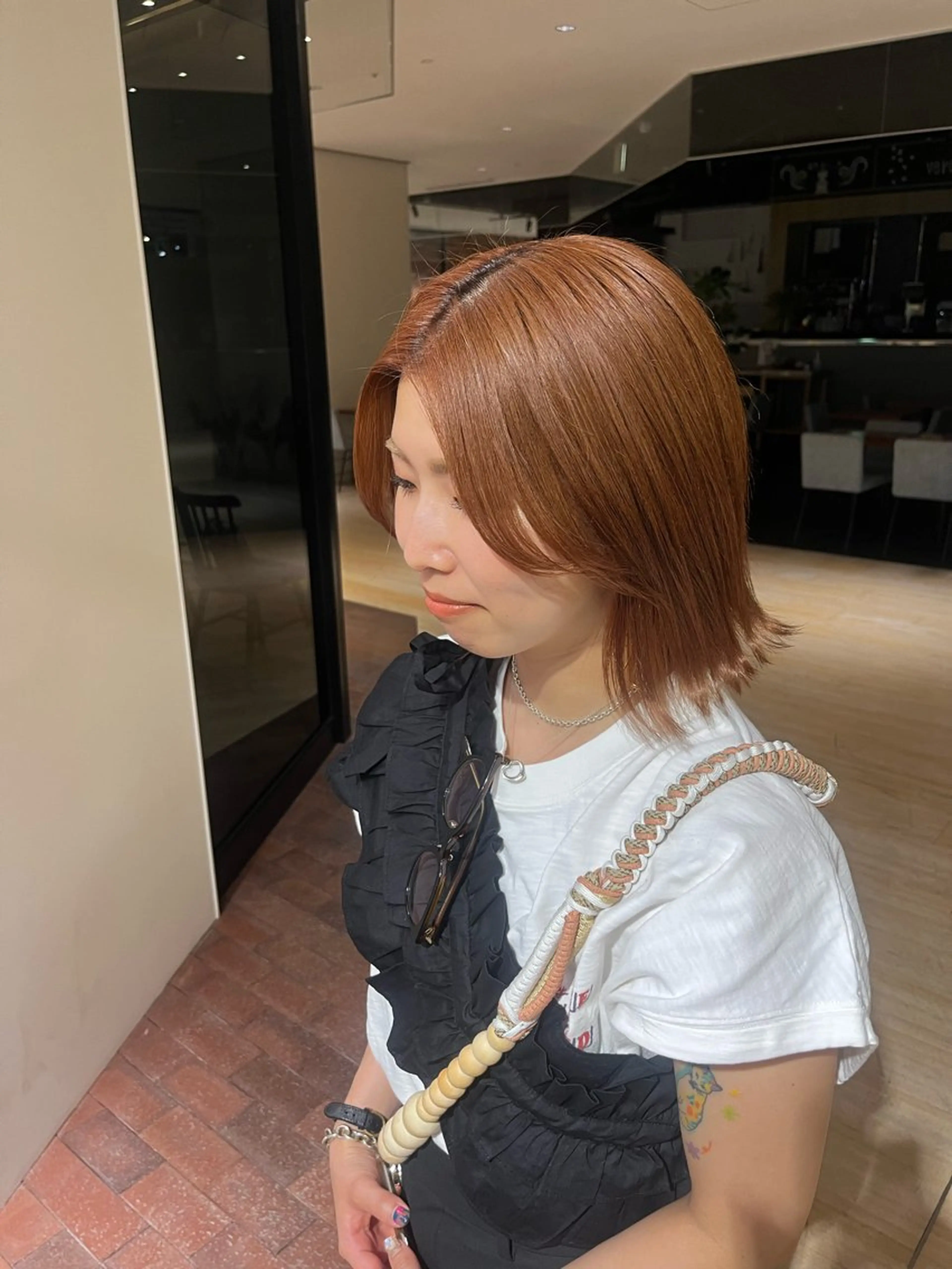 ミディアム ヘアカラー マンツーマン 縮毛矯正/マユコのヘアスタイル