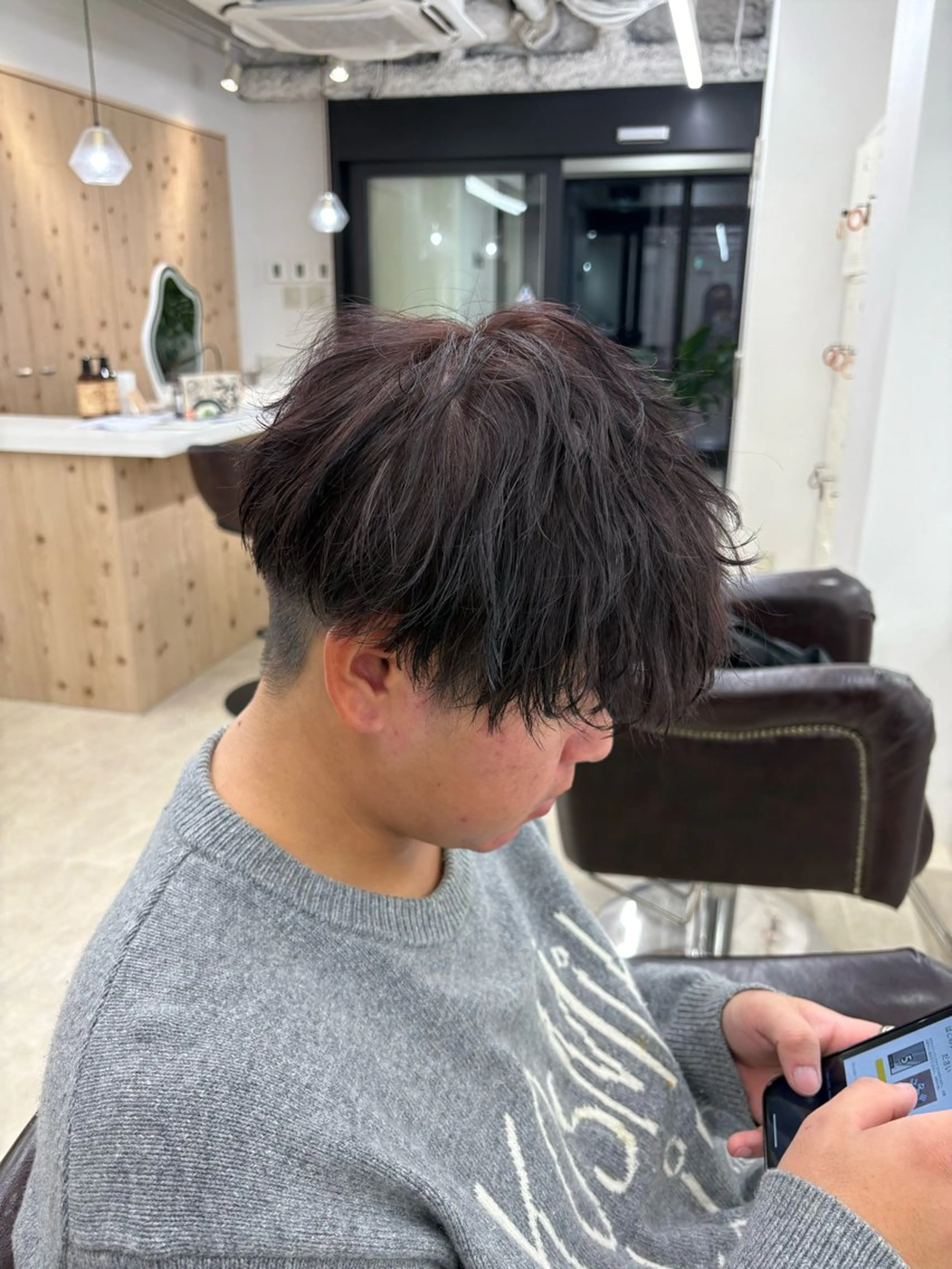 カラー パーマ メンズ カット パーマ トリートメント ヘアセット 新宿/韓国ヘア/ 髪質改善ストレートのヘアスタイル