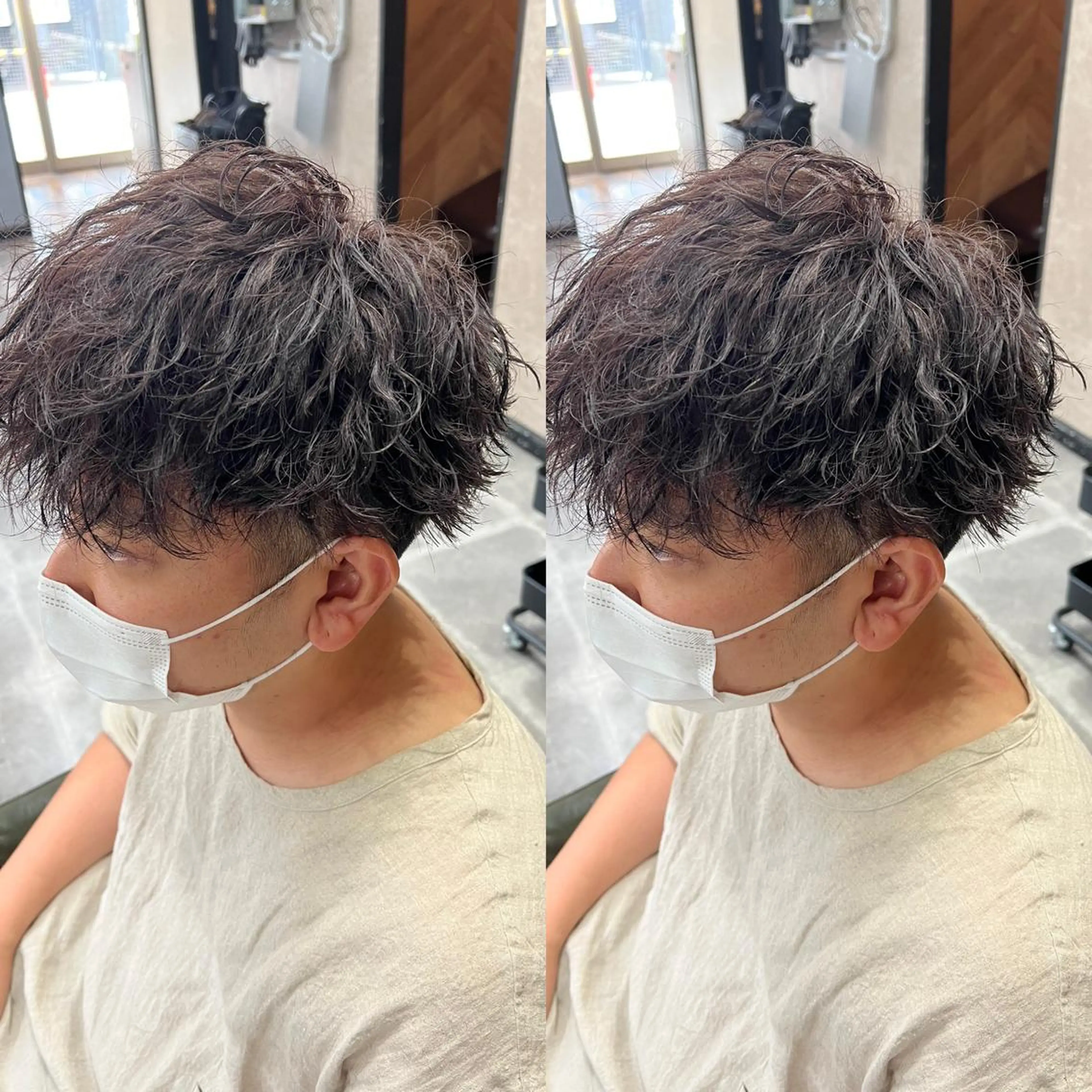 パーマ メンズ カット パーマ センターパート ／植田のヘアスタイル