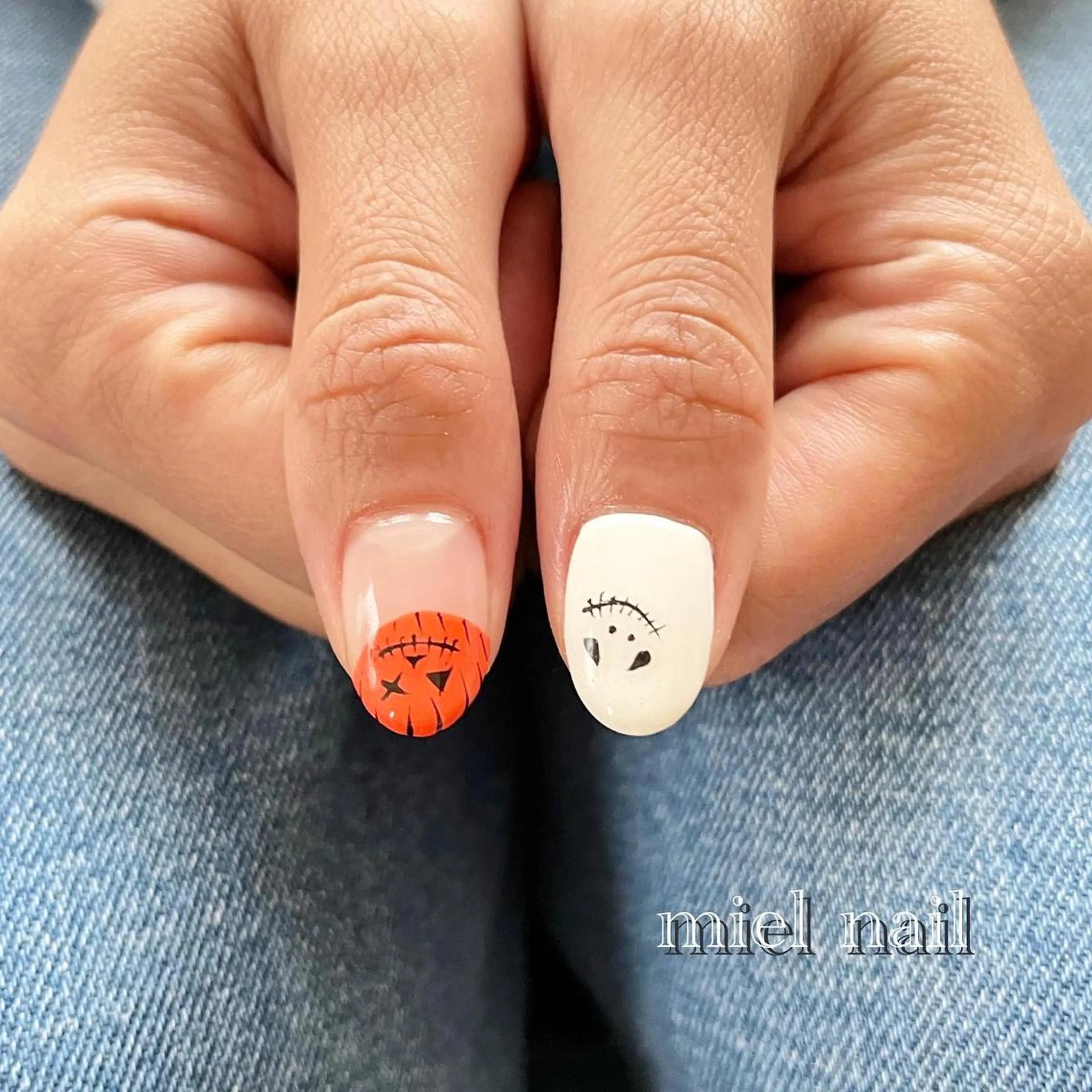 ネイル ハロウィン 持ち込み ハンドネイル miel nailのネイルデザイン