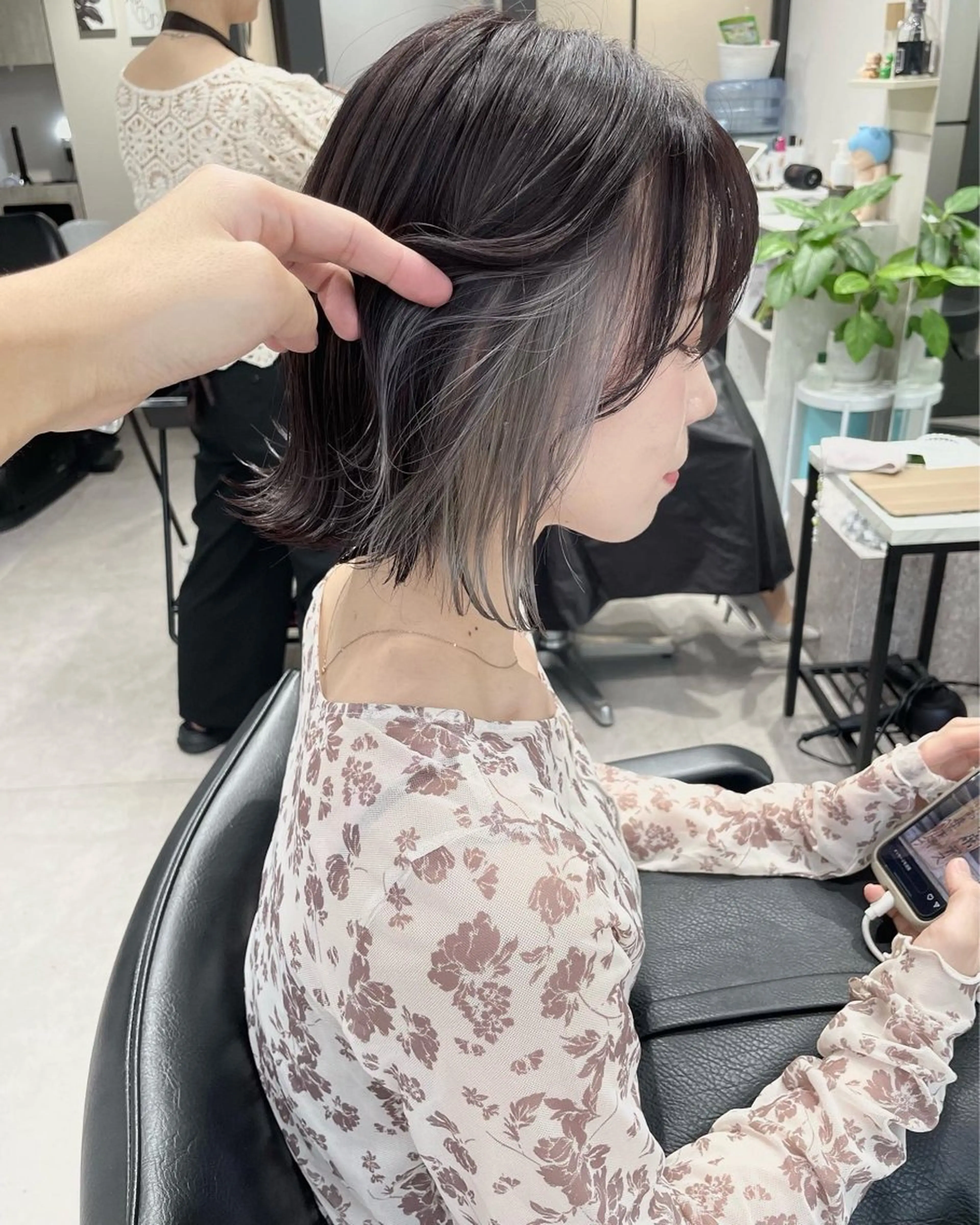 ミディアム カラー カット ヘアカラー トリートメント 髪質改善will hairdesignのヘアスタイル