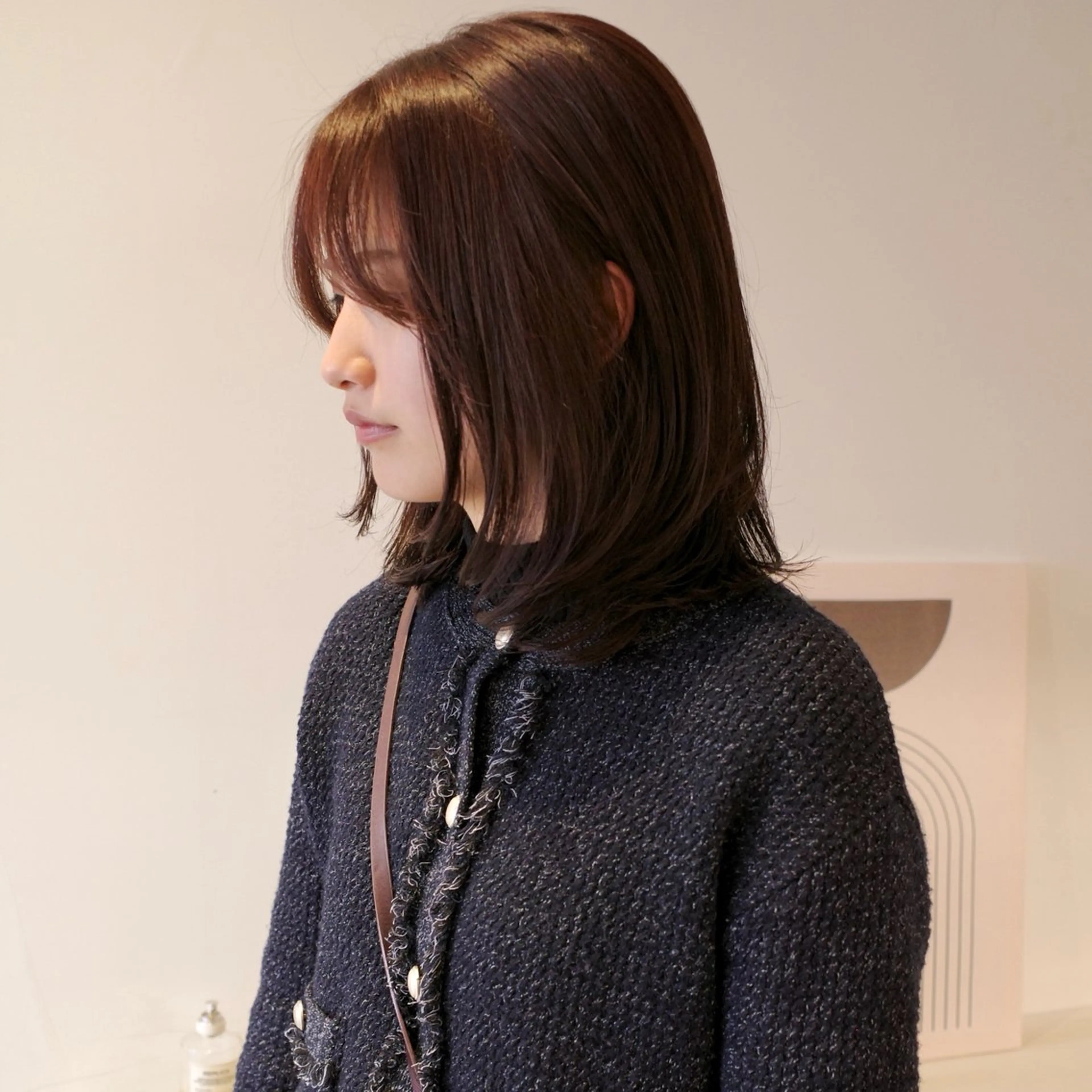 ミディアム カラー ブラウンカラー 透明感カラー ピンクカラー ピンクブラウン 顔まわりレイヤー nonoka オリーブ/レイヤーのヘアスタイル