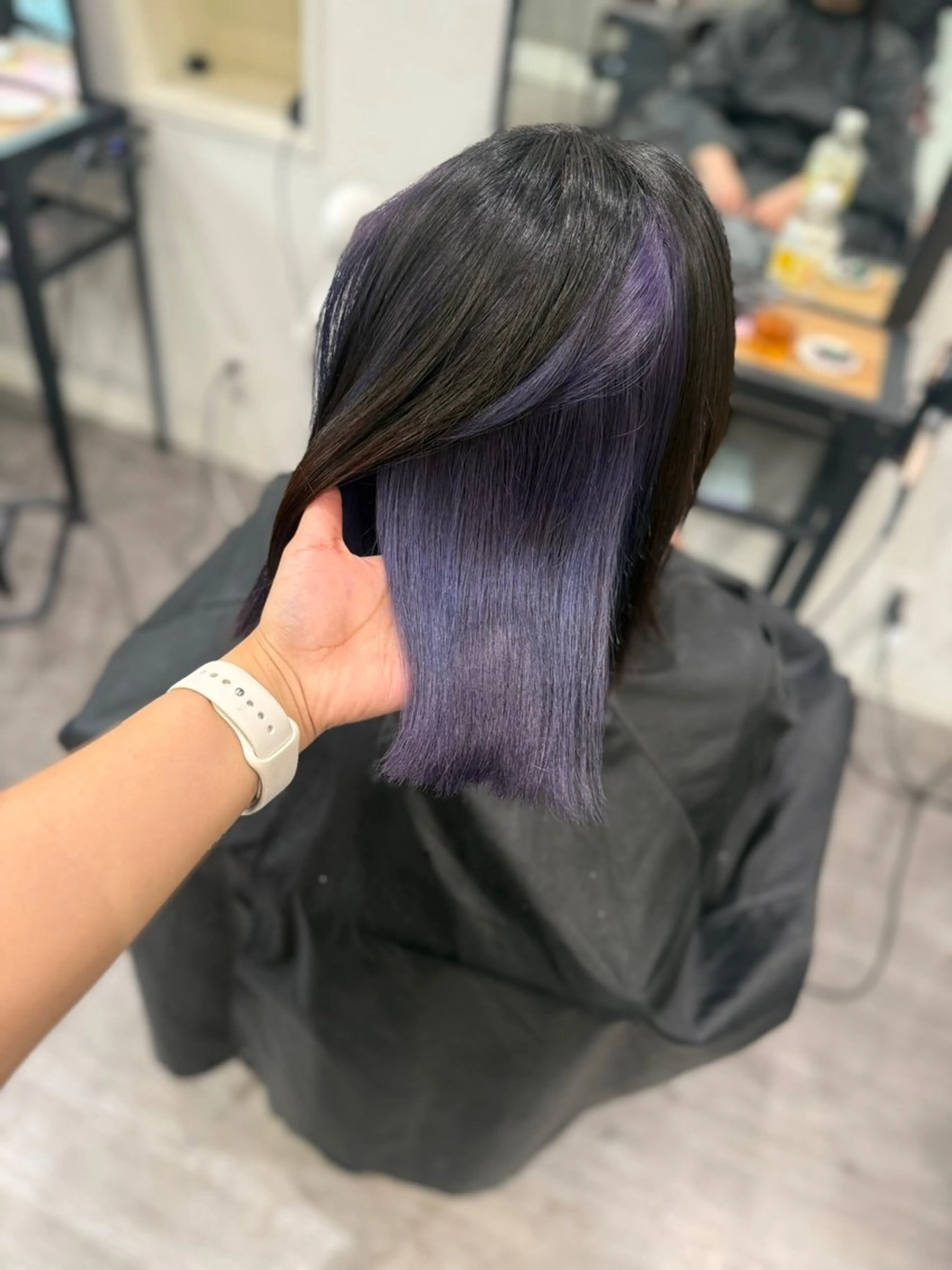 ミディアム カラー ブリーチ ブルーカラー ブルーラベンダー ラベンダーカラー ヘアカラー トリートメント 艶髪レイヤー上田 紗也🇰🇷💗のヘアスタイル