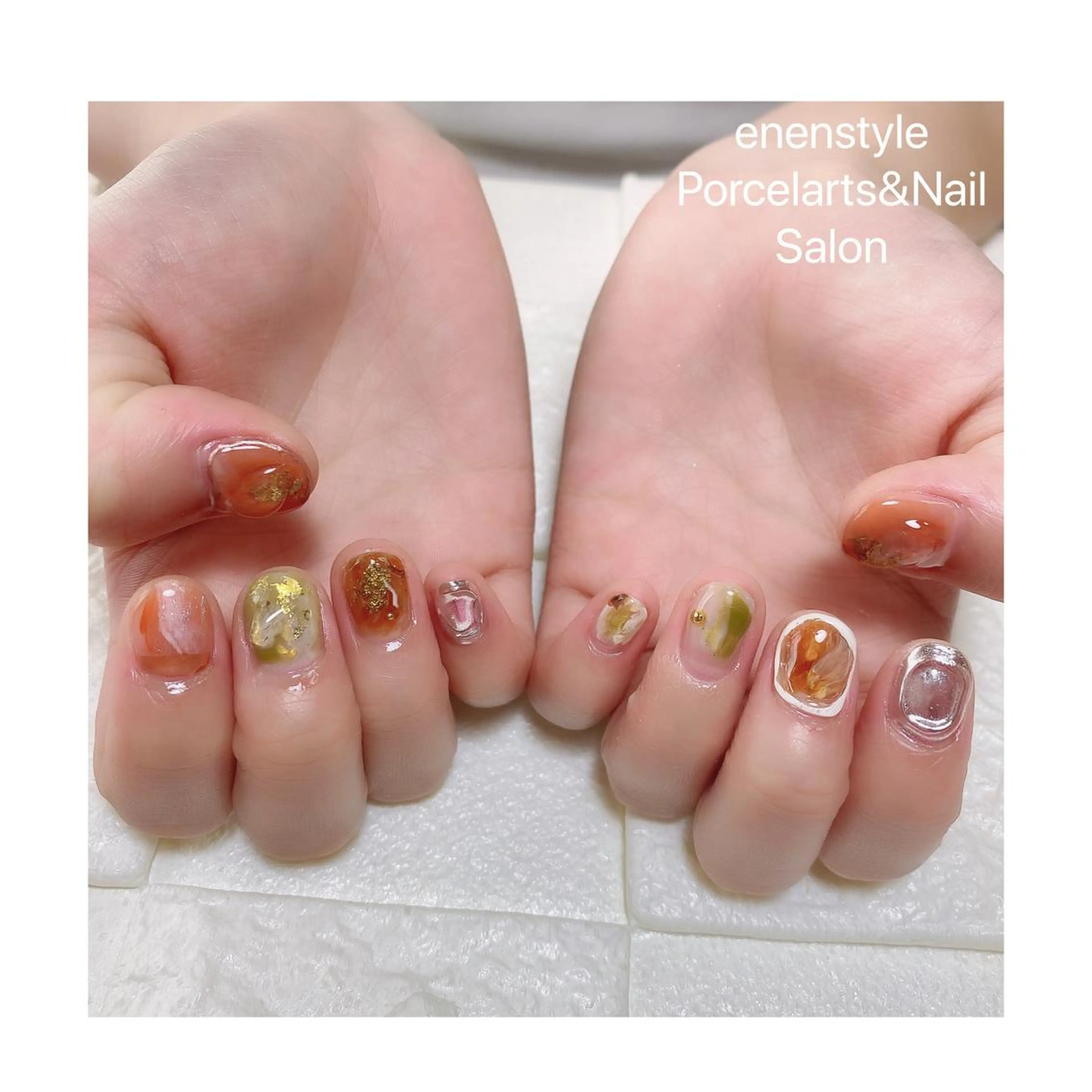 ショート ネイル ハンドネイル 👑enen style👑のネイルデザイン