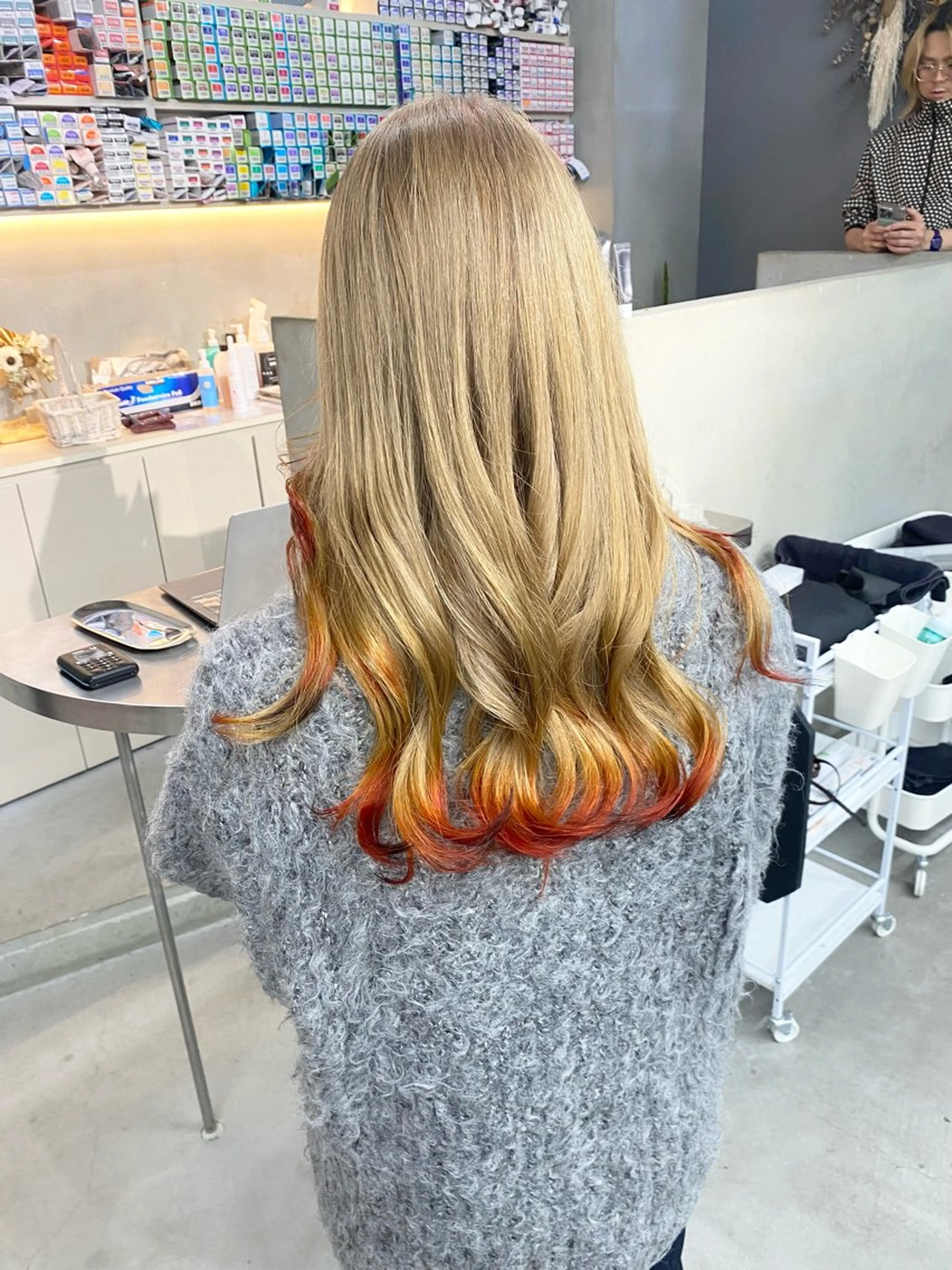 セミロング カラー ヘアカラー 前橋 姫奈のヘアスタイル