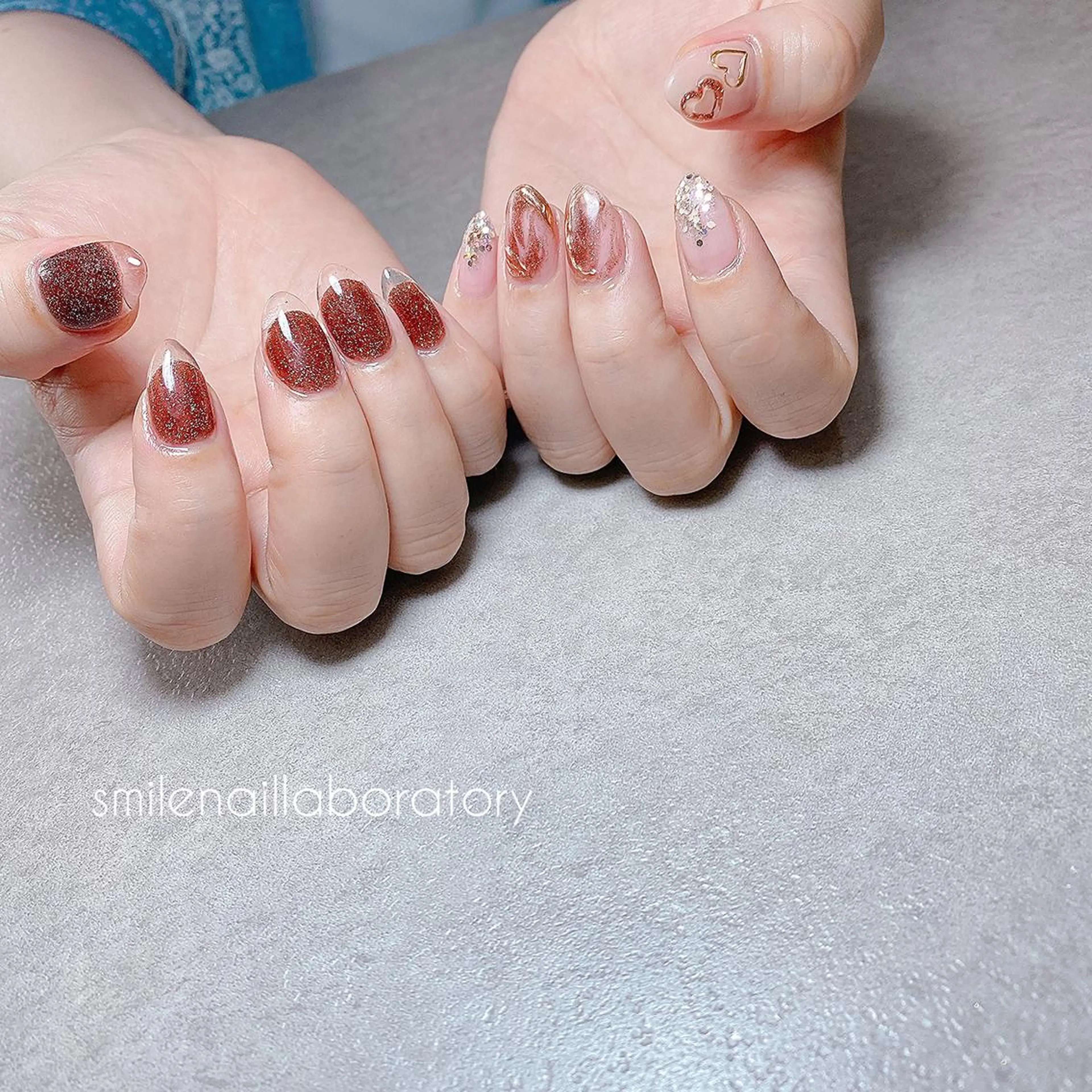 ネイル アートネイル オーロラネイル クリアネイル フラッシュネイル フレンチネイル smile nail_laboのネイルデザイン