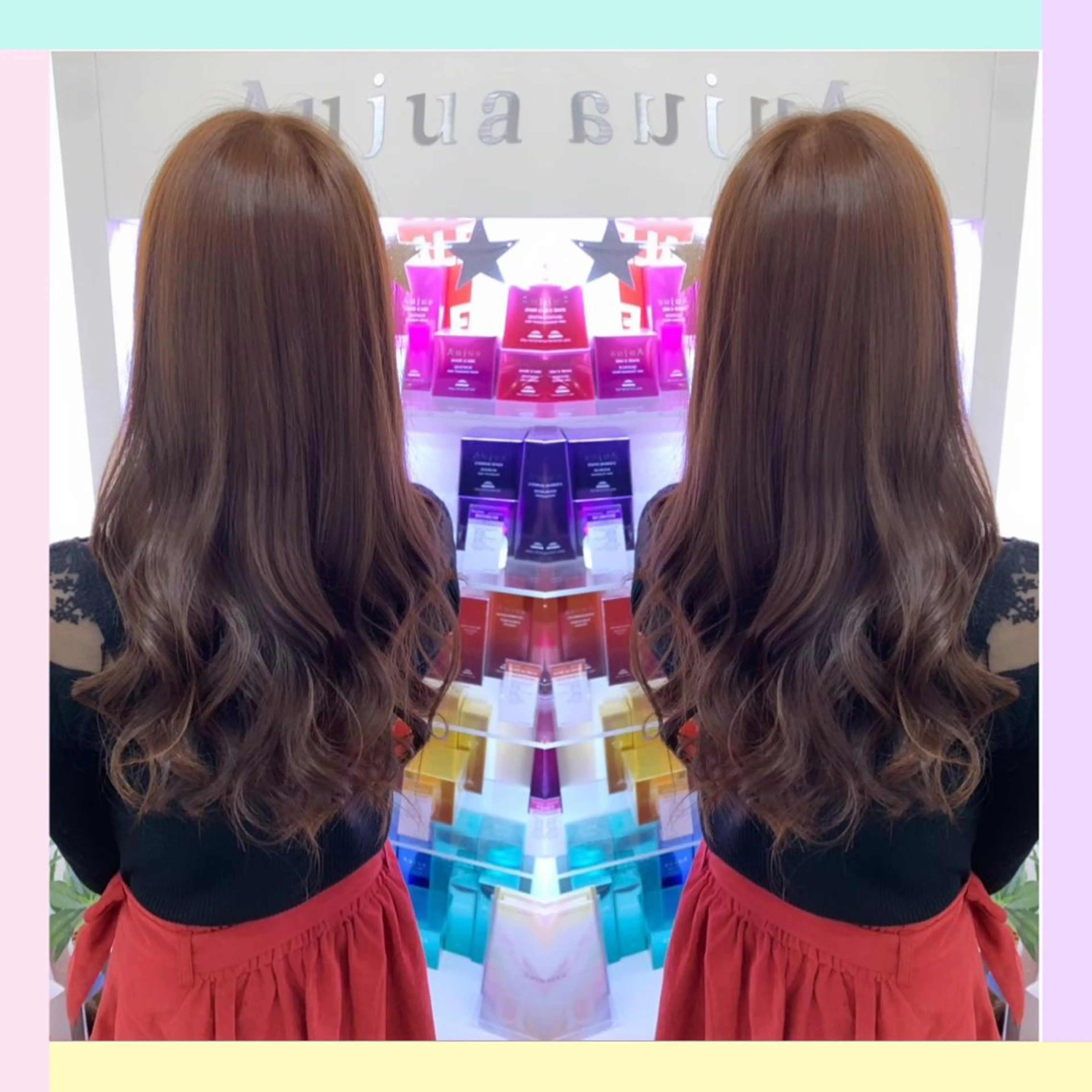 ロング カラー れん/ハイトーン /エクステ/韓国風のヘアスタイル