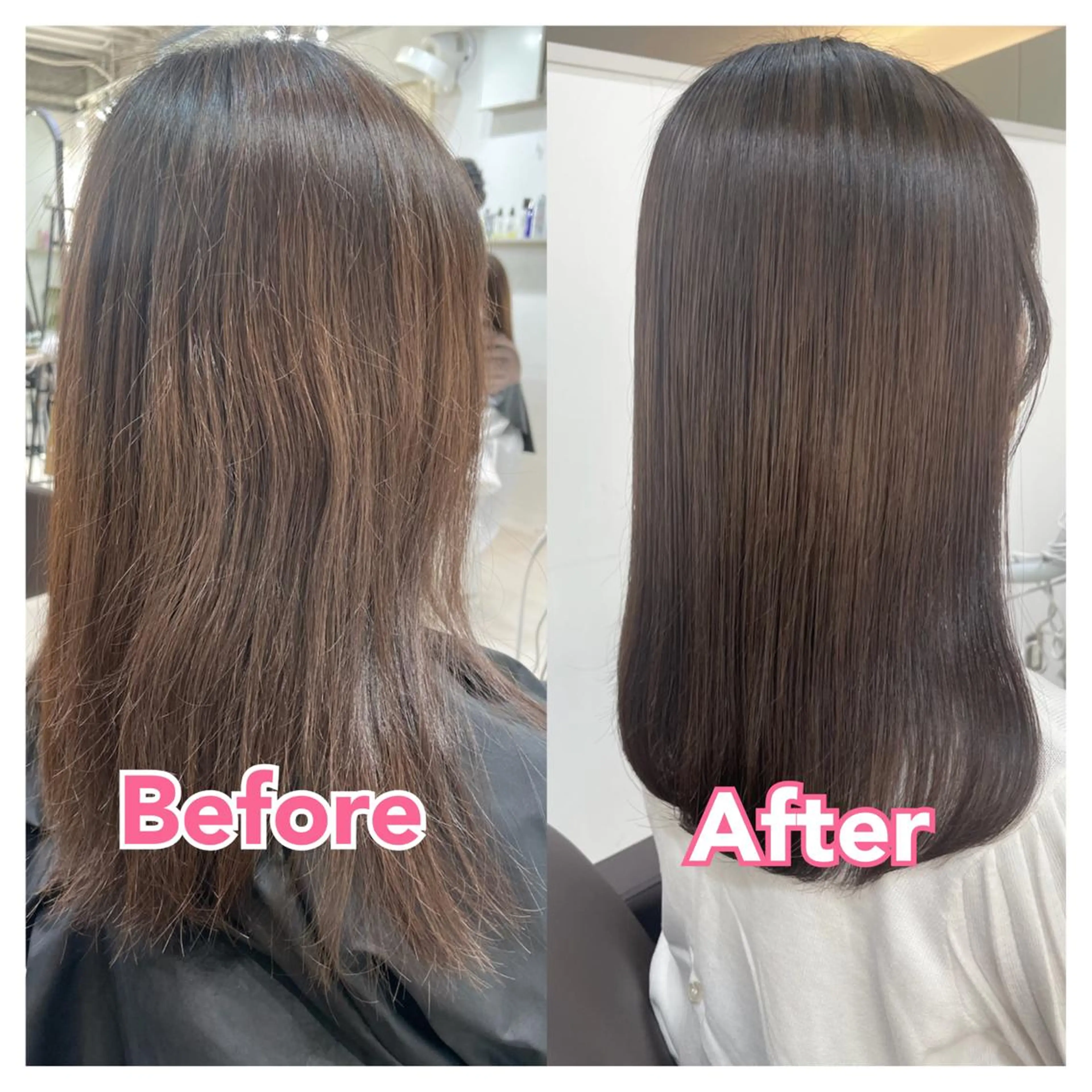 ミディアム カラー カット 縮毛矯正 トリートメント 村山 茉衣のヘアスタイル