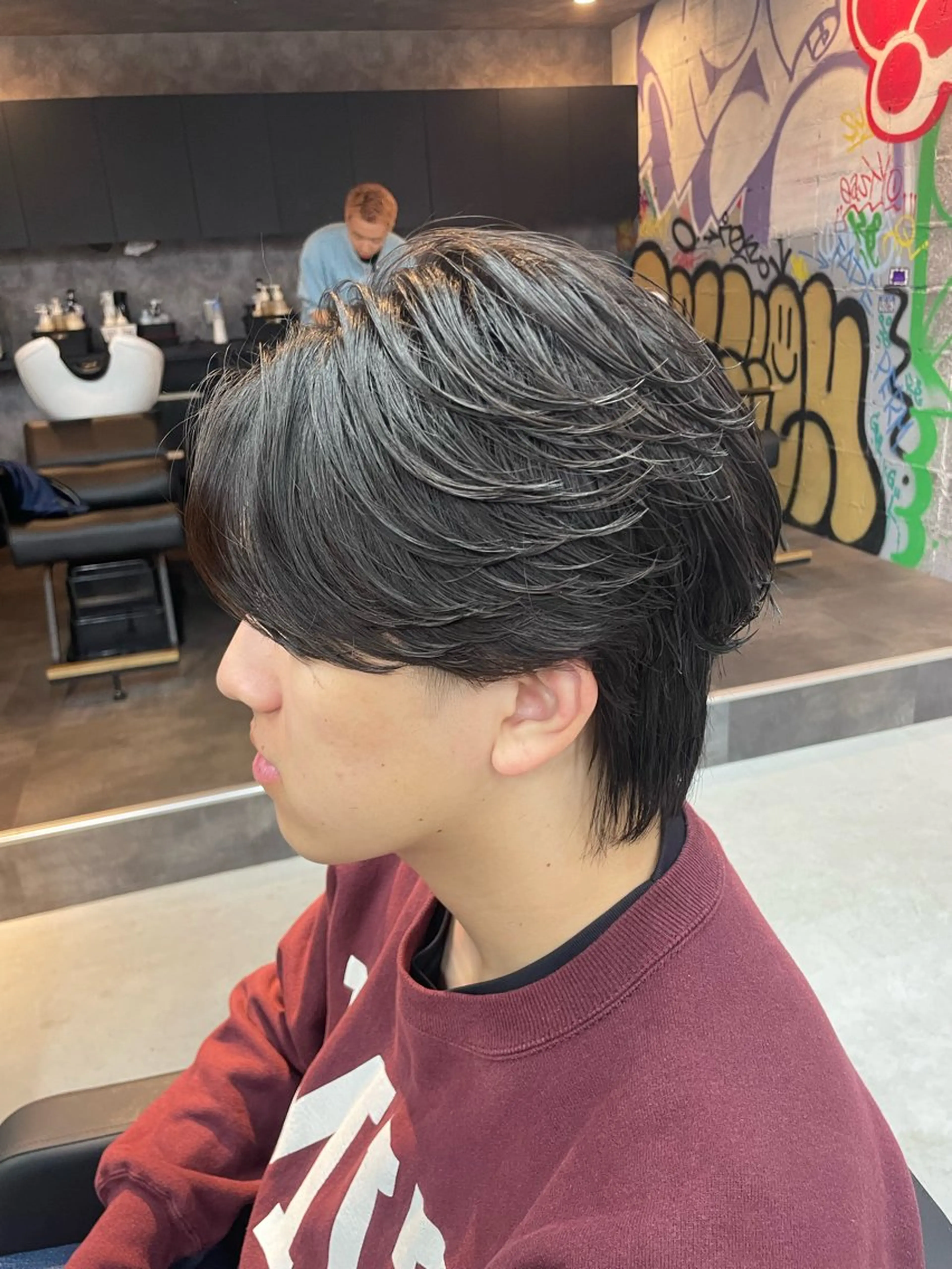 ショート カット パーマ メンズパーマ 毛流れ/シャドウのヘアスタイル