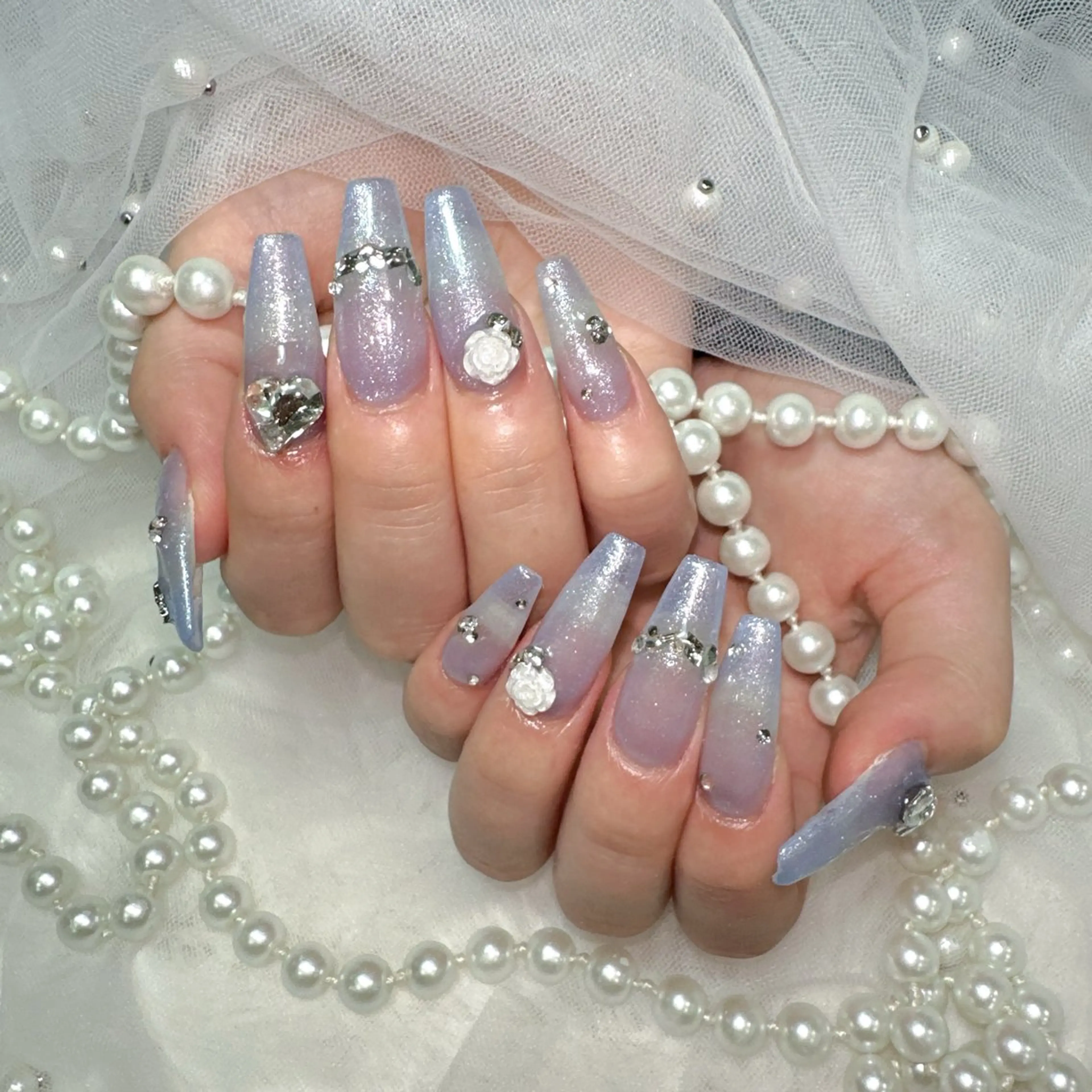 【HANDオフあり】チップ長さだし10本+90分パーツつけ放題【ワンカラーorラメグラデーション】の写真